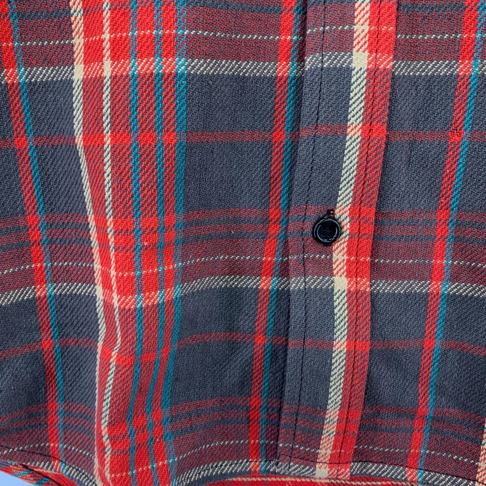 長袖シャツ ネルシャツ M レッド
