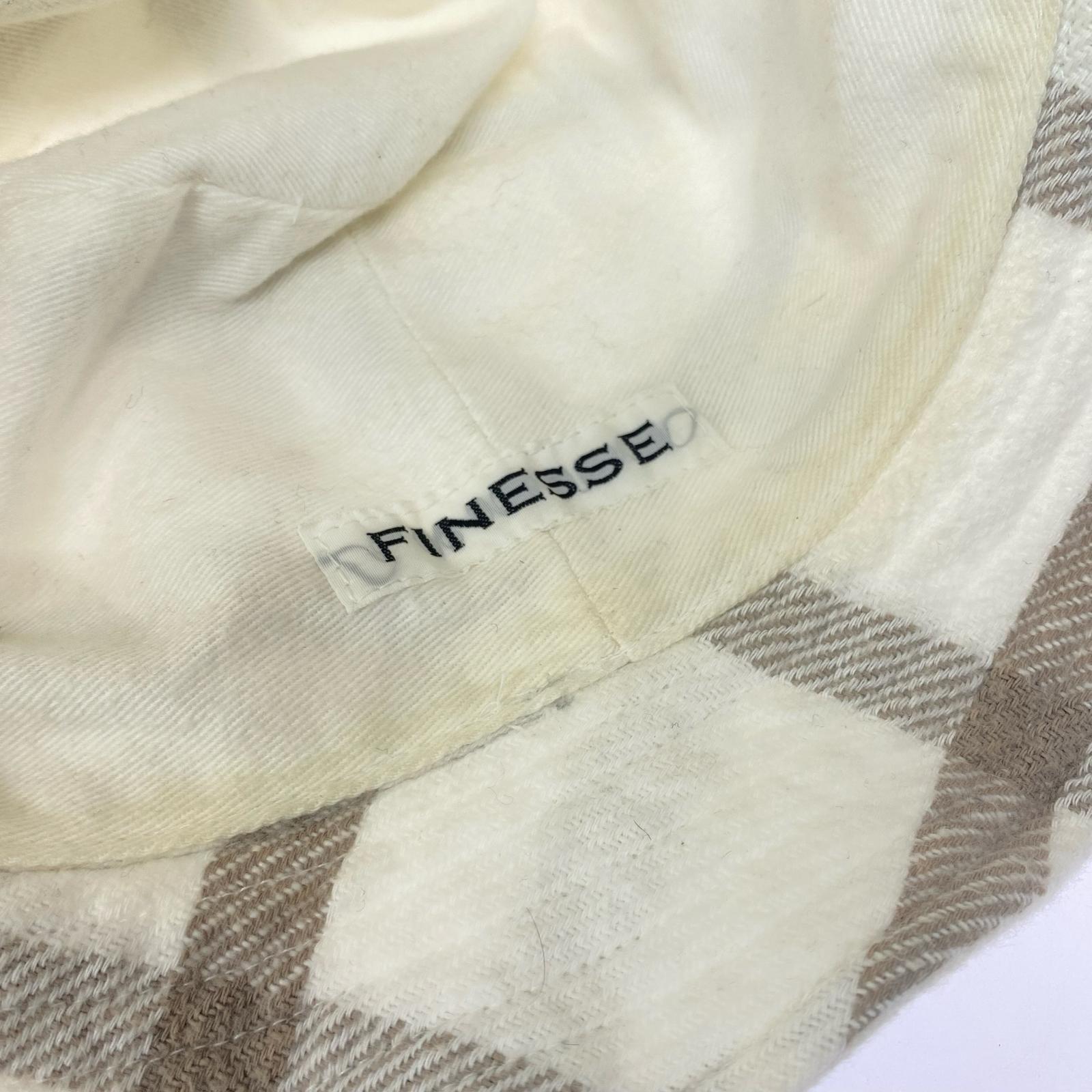 ハット 90s GOODENOUGH FINESSE チェック柄 フランネル バケットハット ホワイト×グレー ホワイト