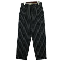 パンツ GOODENOUGH ストライプ柄ウールスラックス M グレー M グレー