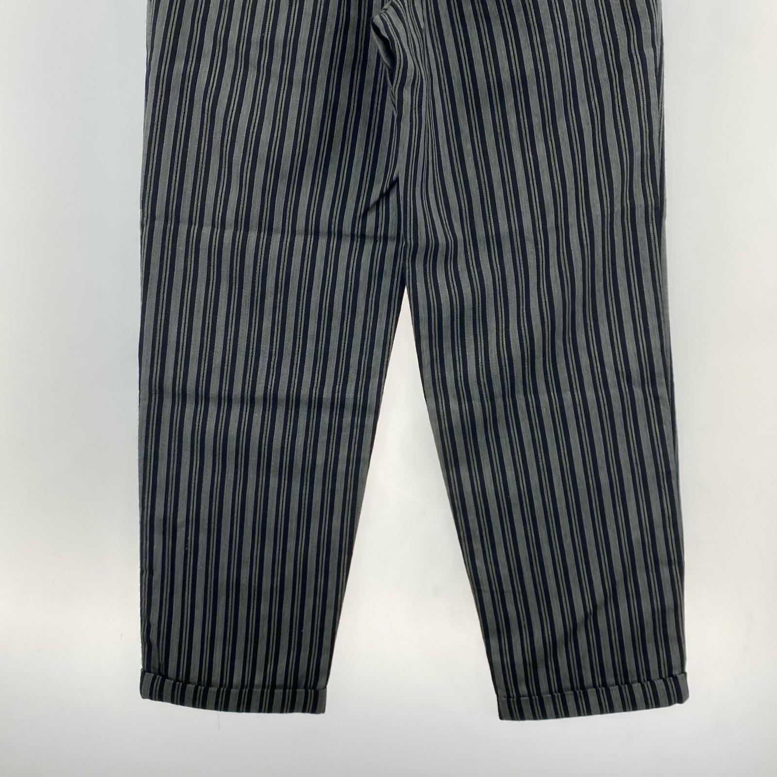 パンツ GOODENOUGH ストライプ柄ウールスラックス M グレー M グレー
