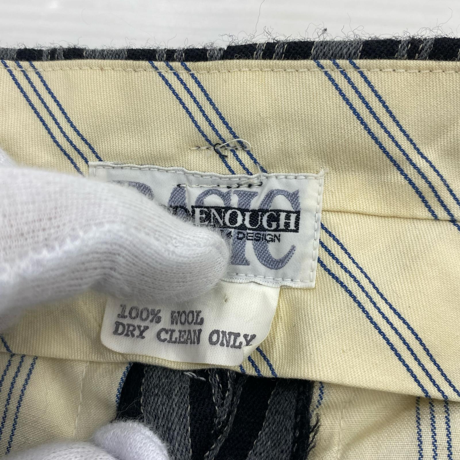 パンツ GOODENOUGH ストライプ柄ウールスラックス M グレー M グレー