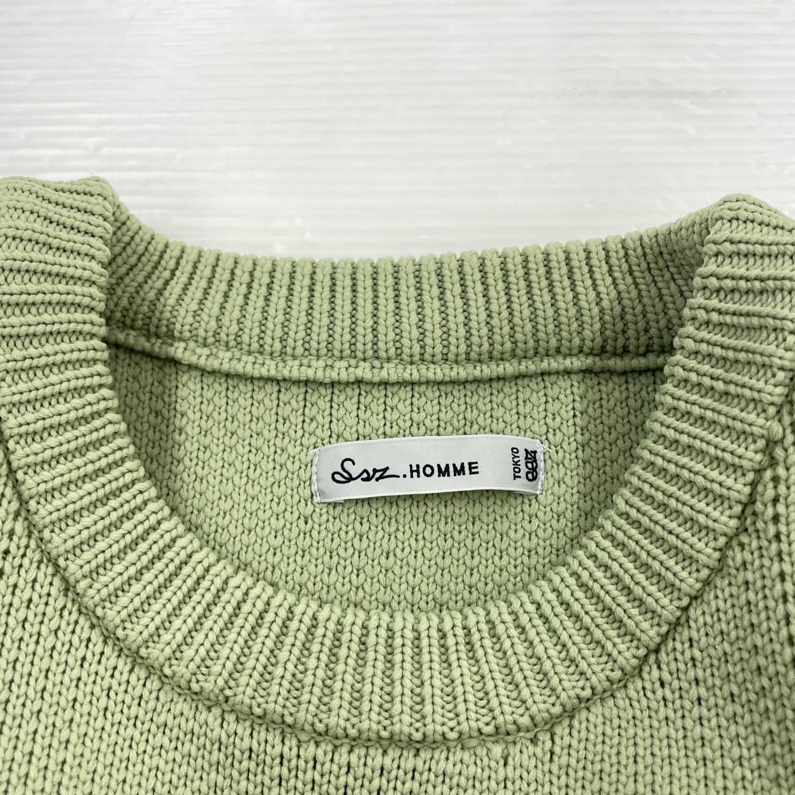 ニット エルボーパッチニット L グリーン