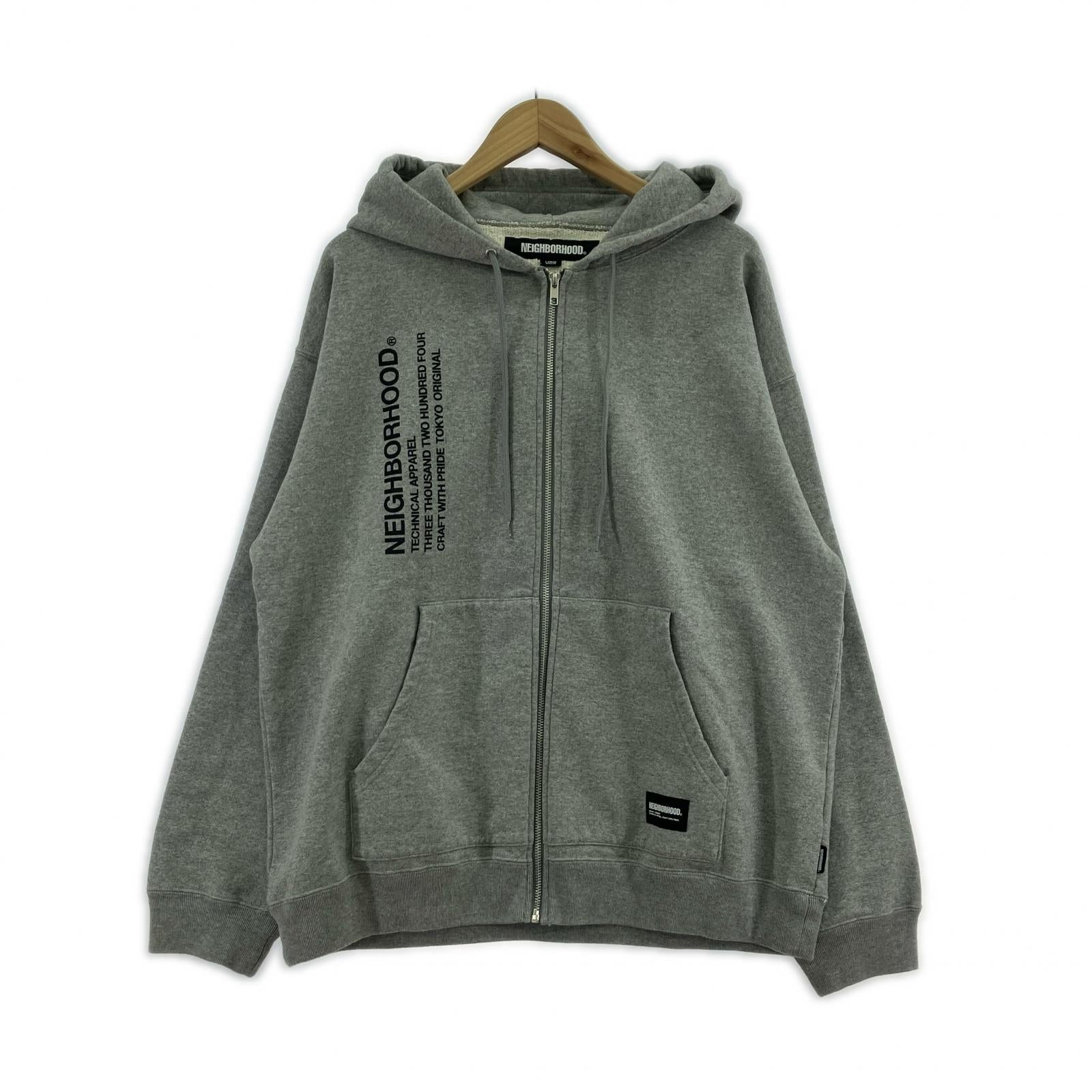 パーカー SOLID SWEAT ZIP HOODIE L グレー
