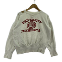 スウェット 50s-60s頃 MINNESOTA大学 前V ビンテージスウェット ボロルック ホワイト