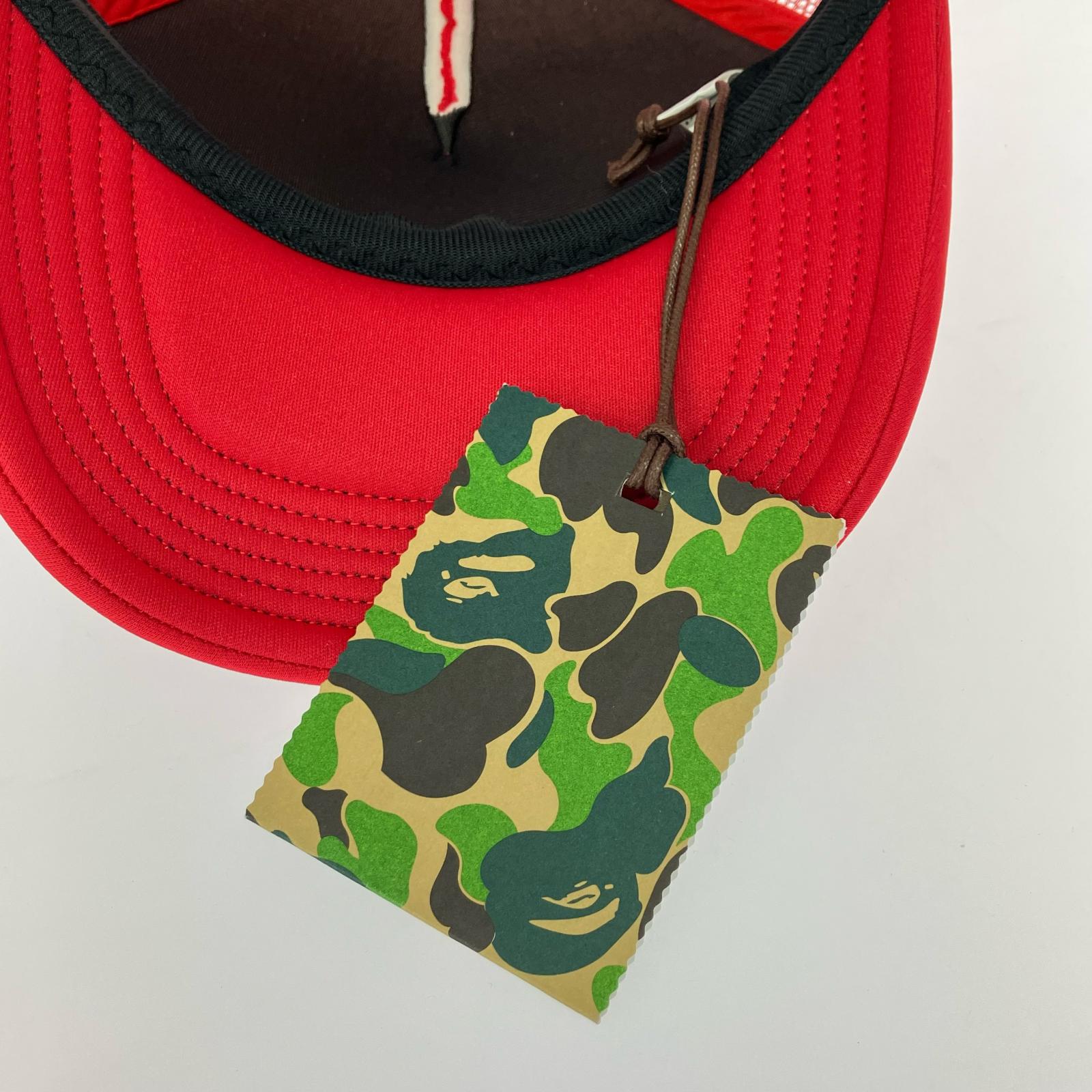 キャップ Bape メッシュ 赤 レッド