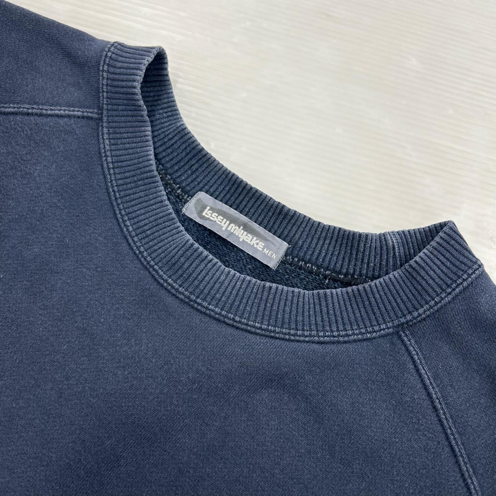 スウェット ISSEY MIYAKE 80s 筆タグ ラグランスリーブスウェットシャツ 紺 (M) M ネイビー