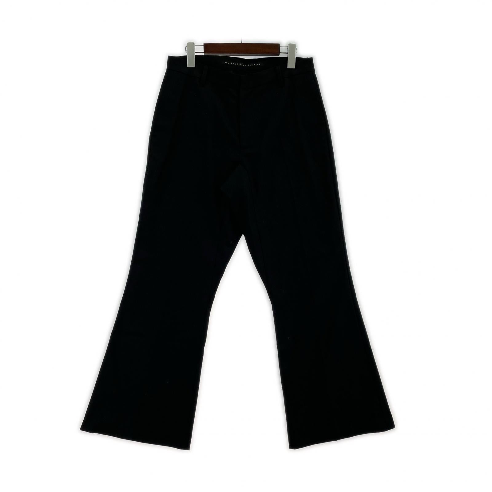 パンツ ブーツカット センタープレス BLK ブラック
