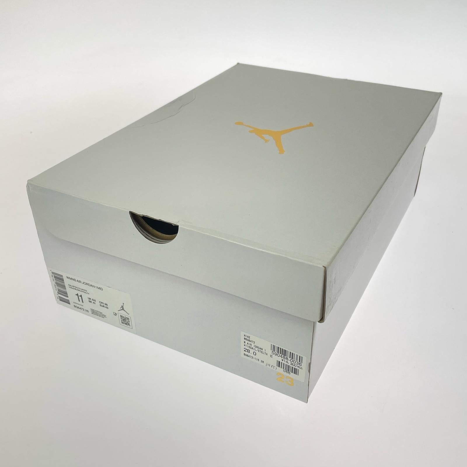 スニーカー WMNS AIR JORDAN 1 MID 28cm 28cm (US10 UK9 1/2 EU46) グレー