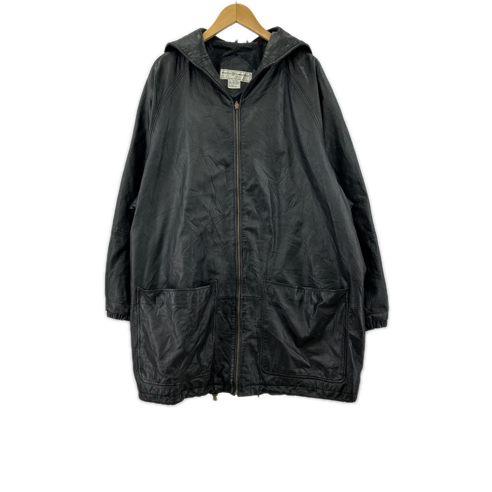 レザージャケット 90s MAGGIE LAWRENCE レザーロングジャケット ブラック