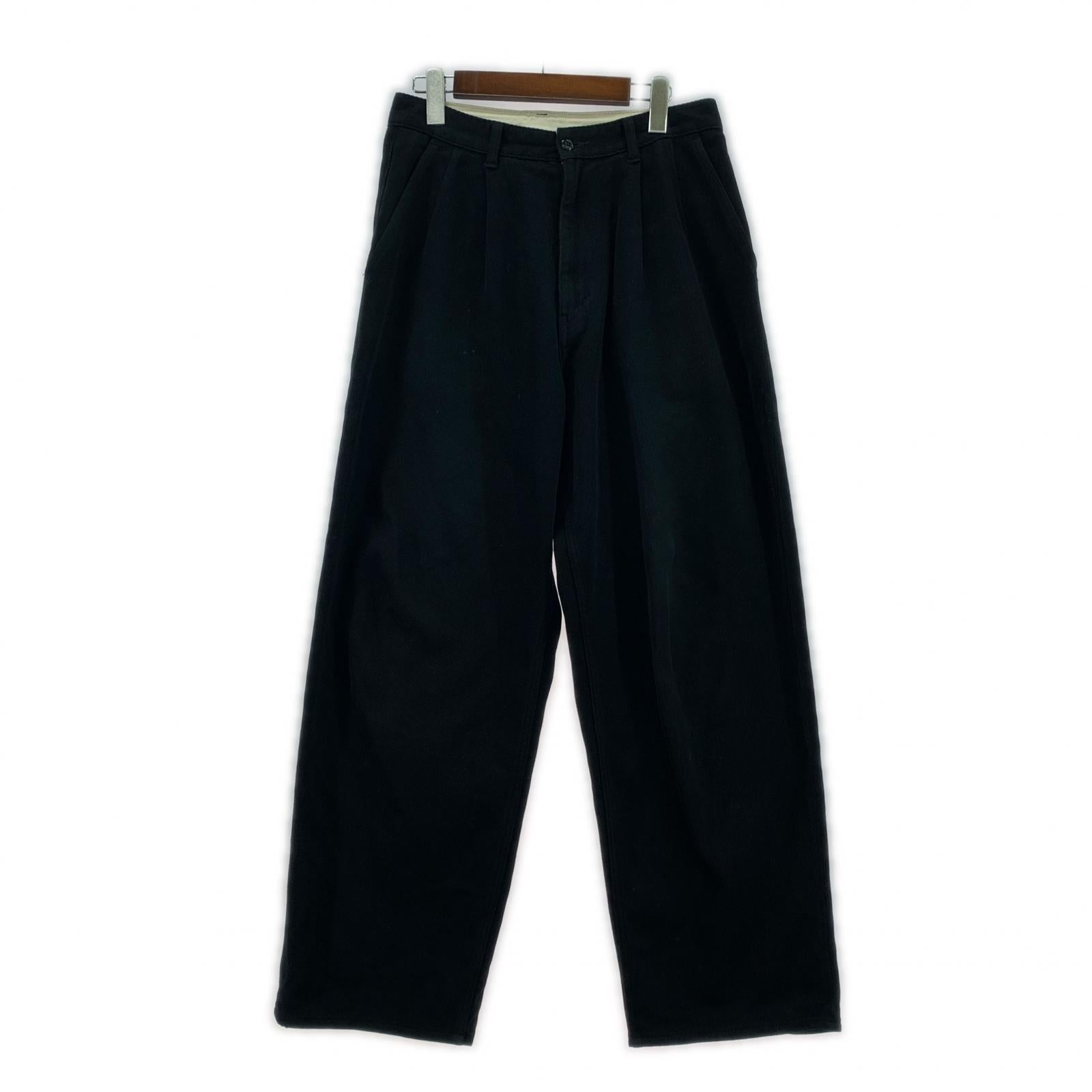 パンツ HARD TWILL TWO TUCK PANTS 黒 1 ブラック