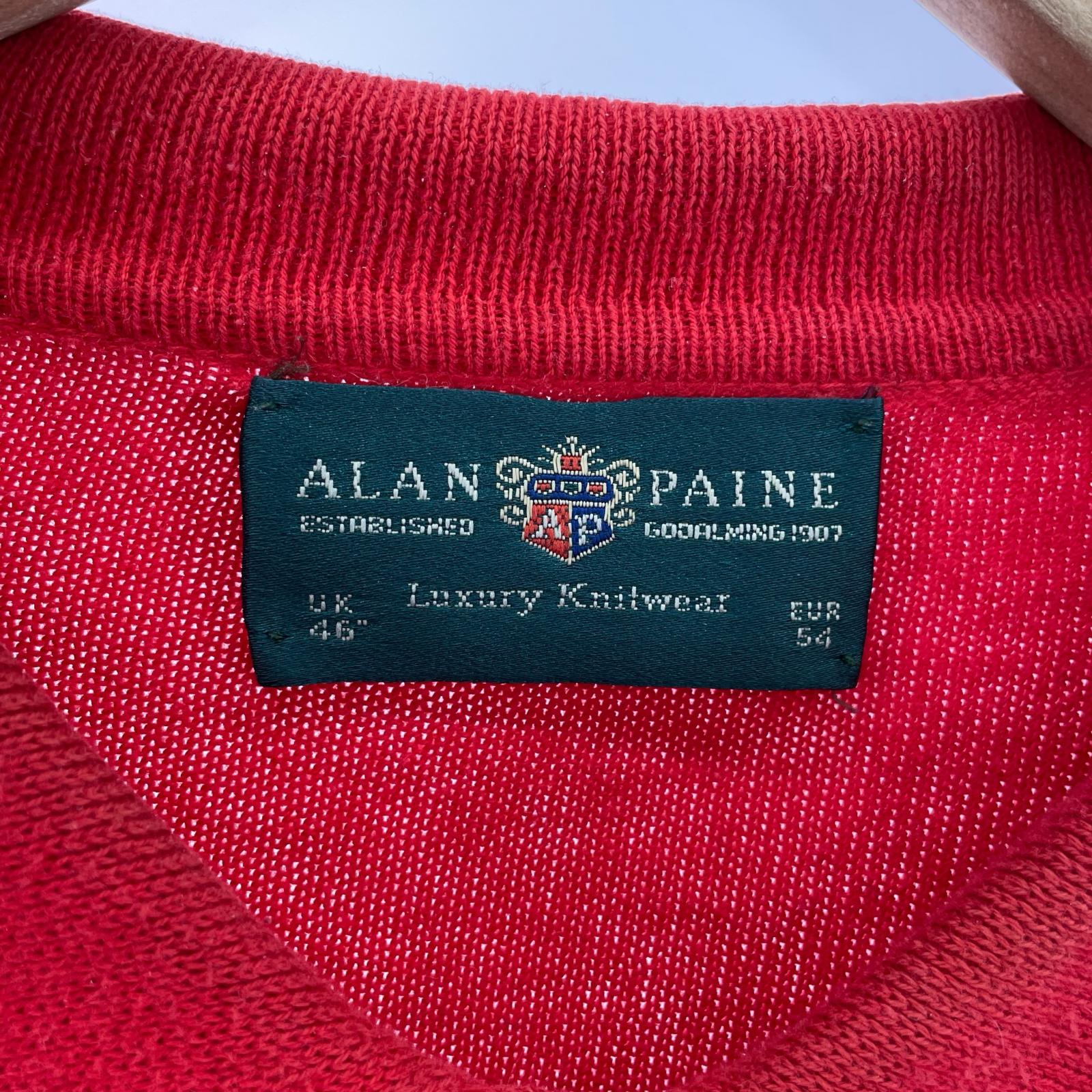 カーディガン 90s ALAN PAINE コットンカーディガンシャツ RED 54 レッド