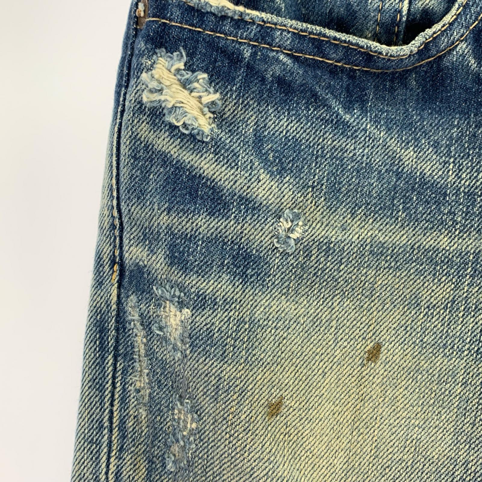 デニムパンツ クラッシュデニムパンツ スタッズ XXS IDG