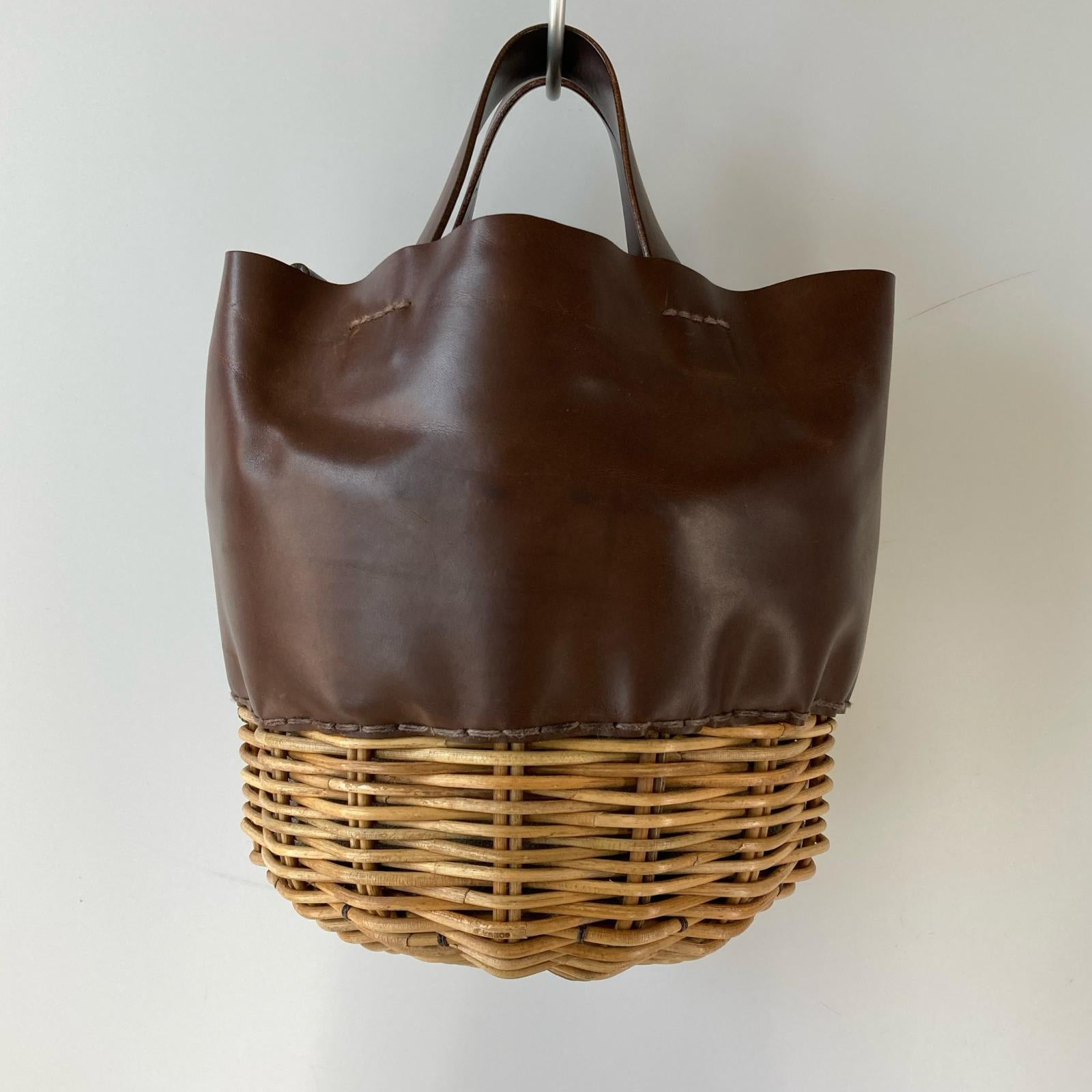 ハンドバッグ EBAGOS どんぐりカゴバッグ ブラウン