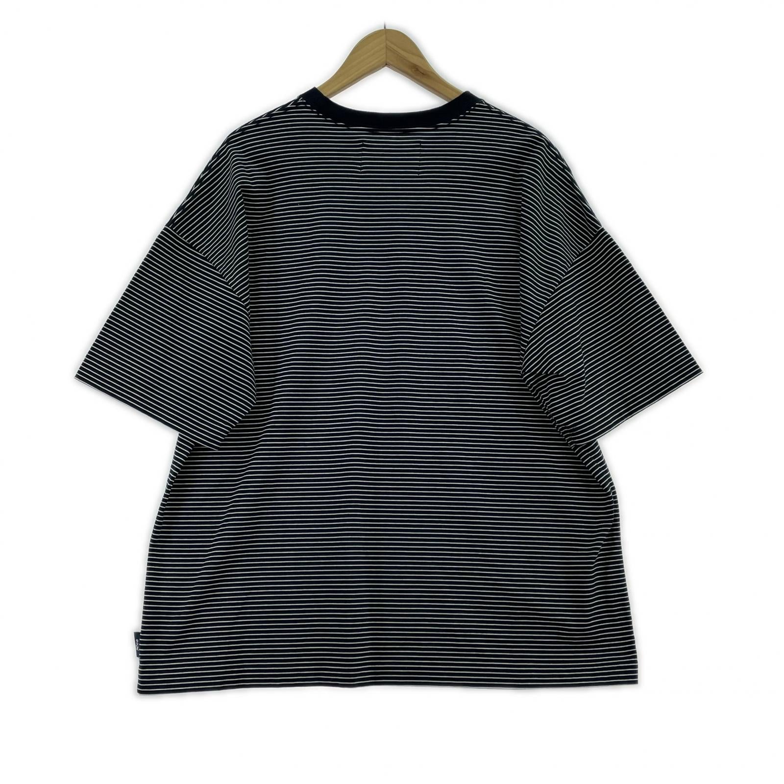 半袖Tシャツ N!ce 24ss ROUND LOGO BORDER TEE L L ネイビー