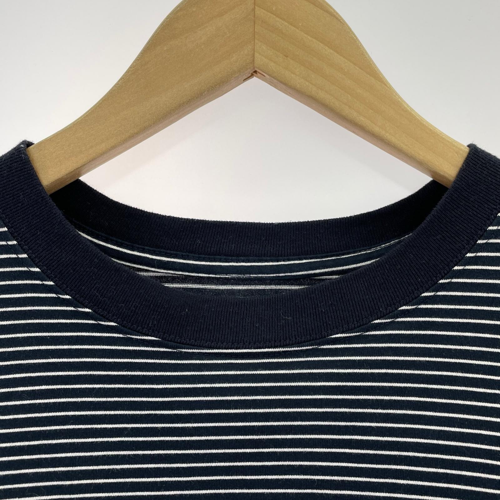 半袖Tシャツ N!ce 24ss ROUND LOGO BORDER TEE L L ネイビー