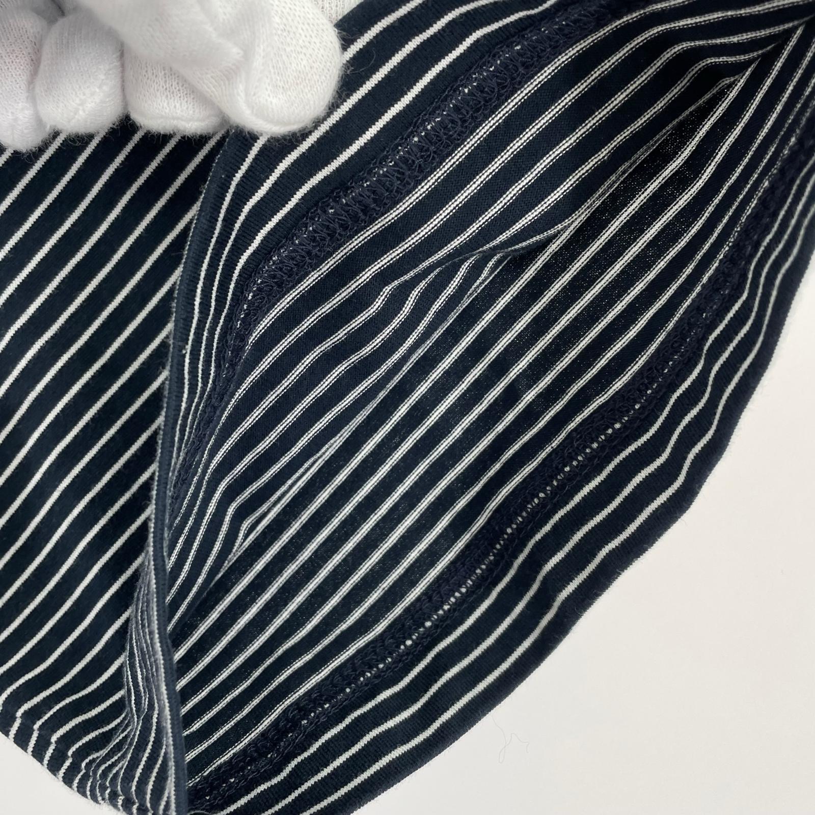 半袖Tシャツ N!ce 24ss ROUND LOGO BORDER TEE L L ネイビー