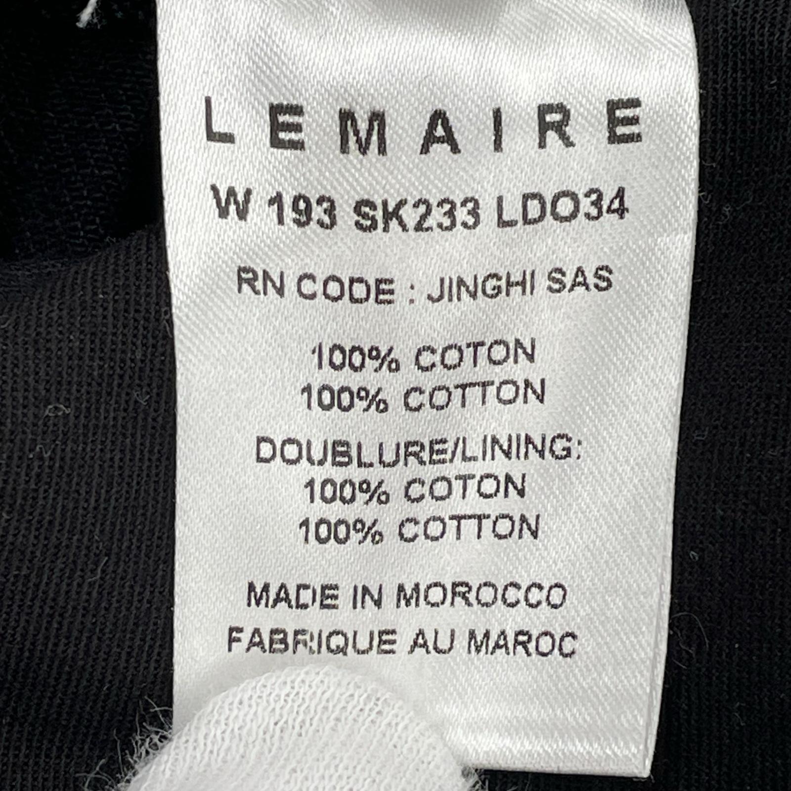 ロングスカート LEMAIRE JINGHI SAS フロントジップスカート 36 黒 36 ブラック