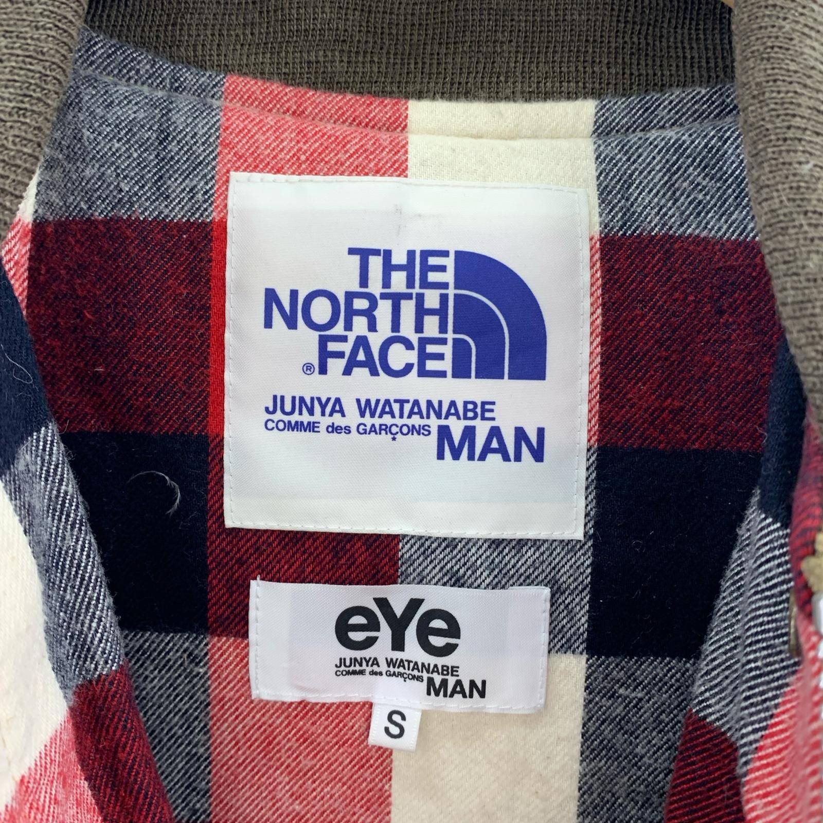 ダウンジャケット ×THE NORTH FACE 11AW 異素材切替 裏地チェック S ベージュ