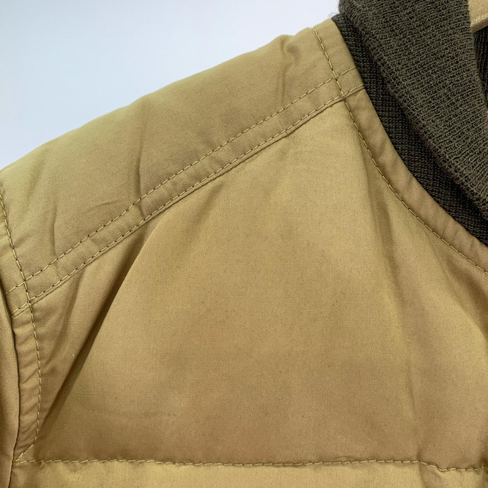 ダウンジャケット ×THE NORTH FACE 11AW 異素材切替 裏地チェック S ベージュ