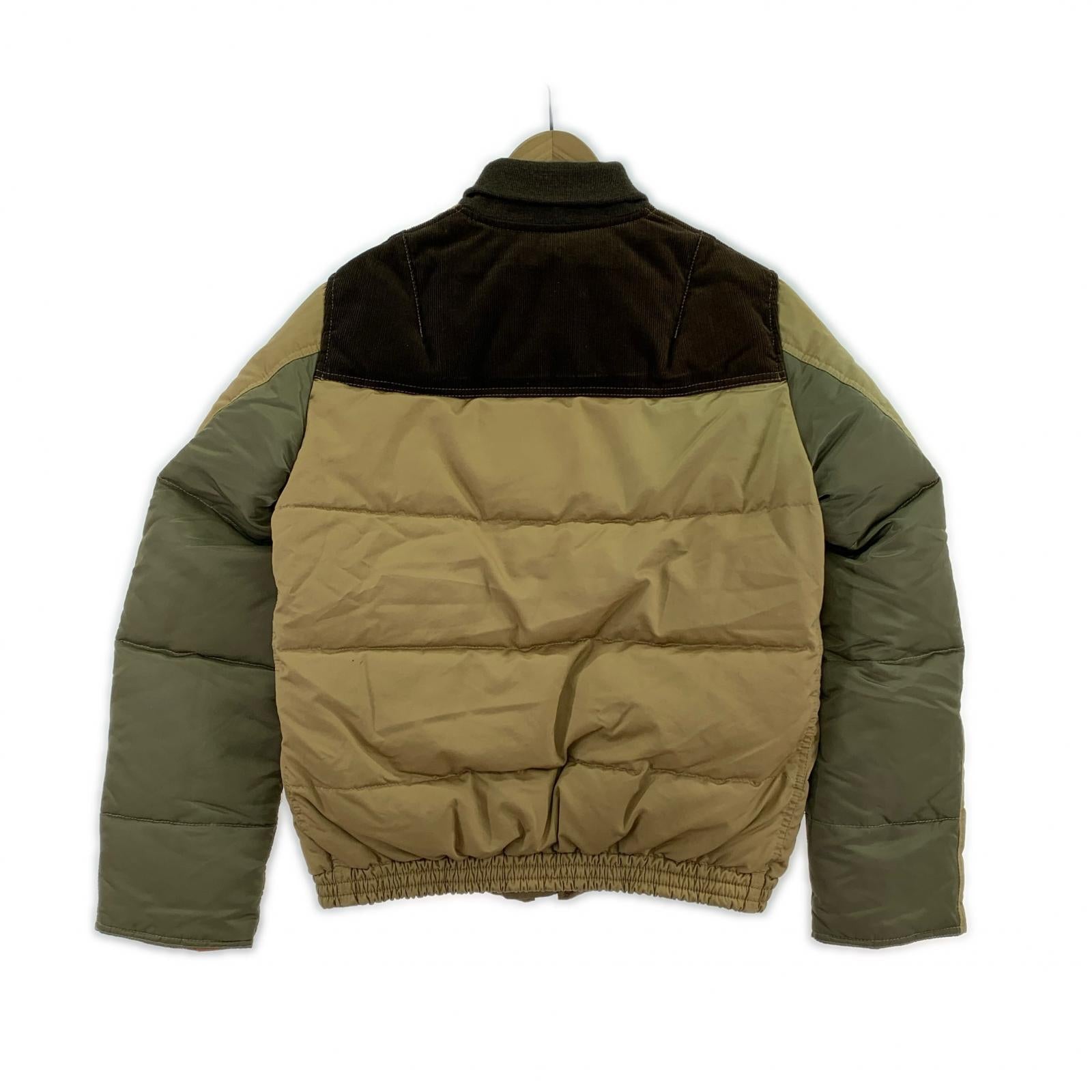 ダウンジャケット ×THE NORTH FACE 11AW 異素材切替 裏地チェック S ベージュ