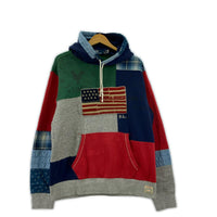 パーカー 星条旗 パッチワーク HOODIE 刺し子/ L マルチカラー