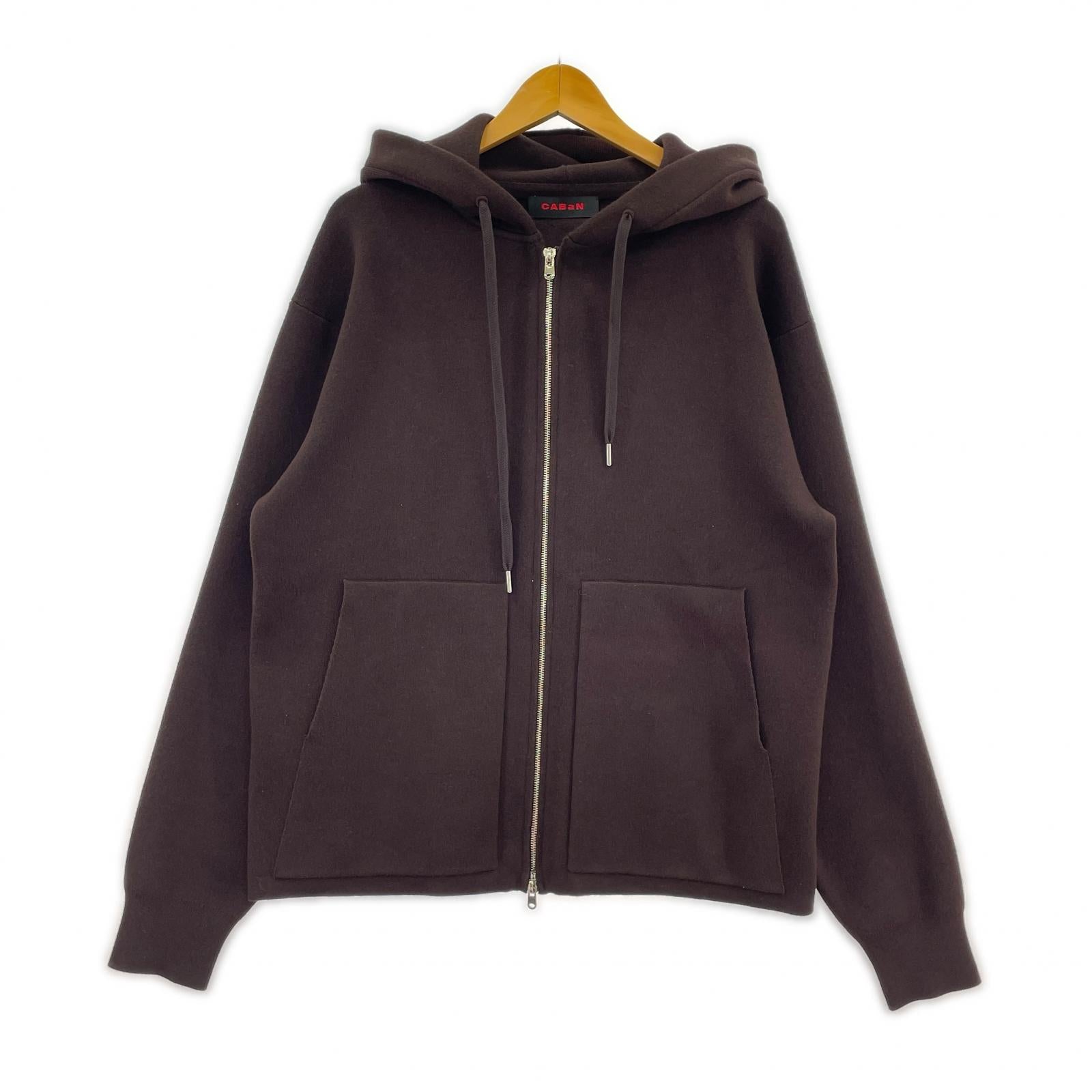 パーカー コットンカシミヤジップパーカ 茶 (M) M ブラウン
