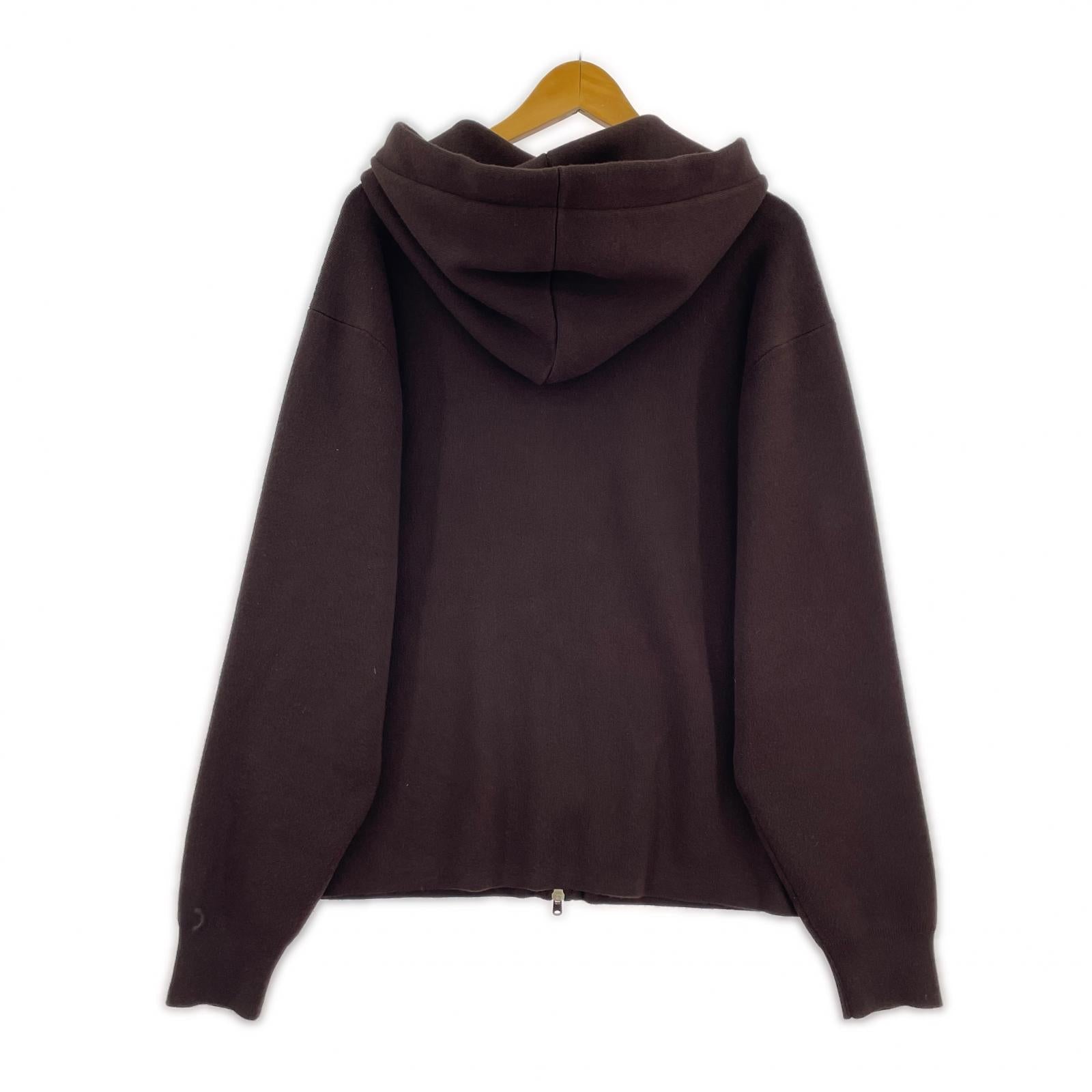 パーカー コットンカシミヤジップパーカ 茶 (M) M ブラウン