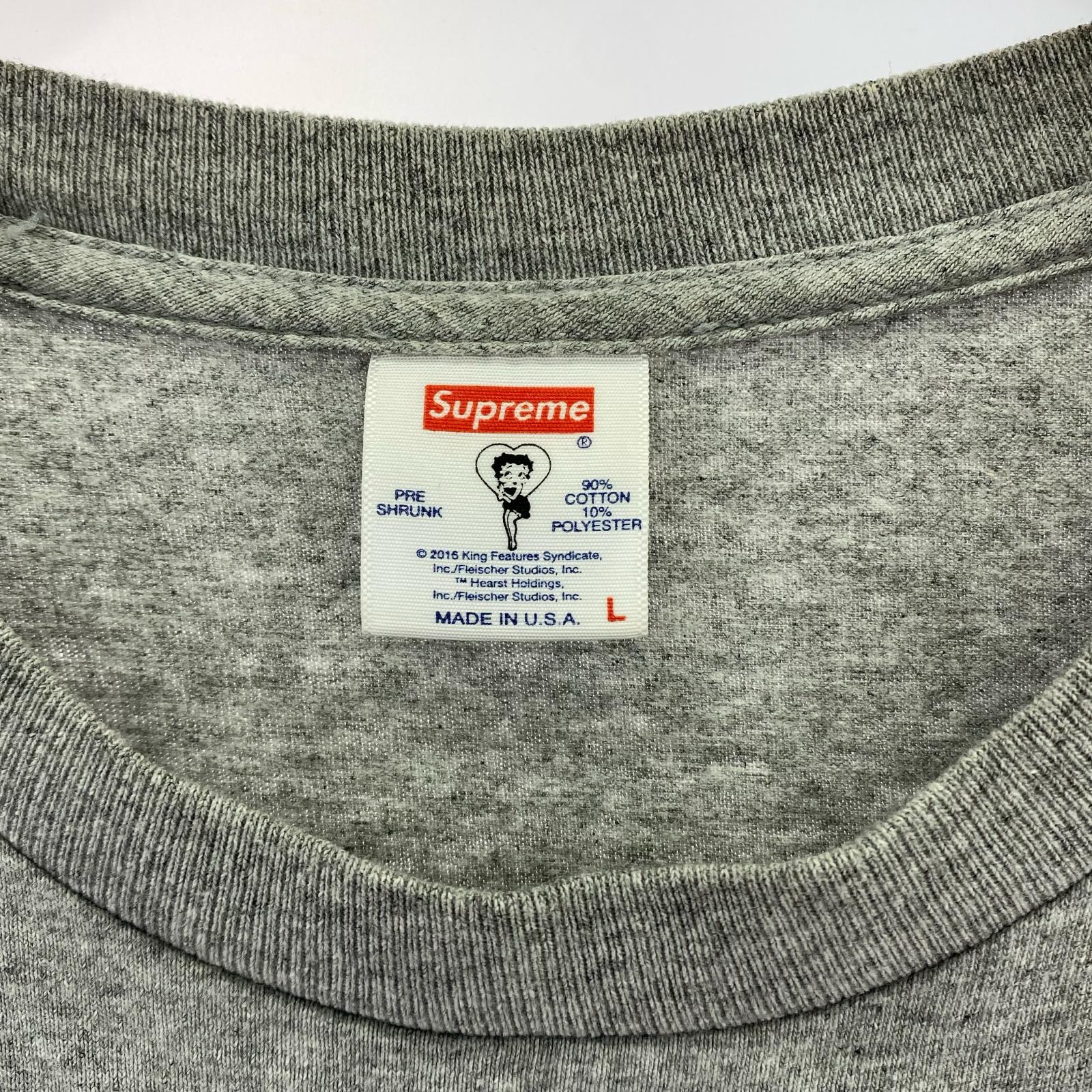 半袖Tシャツ Supreme 16ss Betty Boop プリントTee L グレー L グレー
