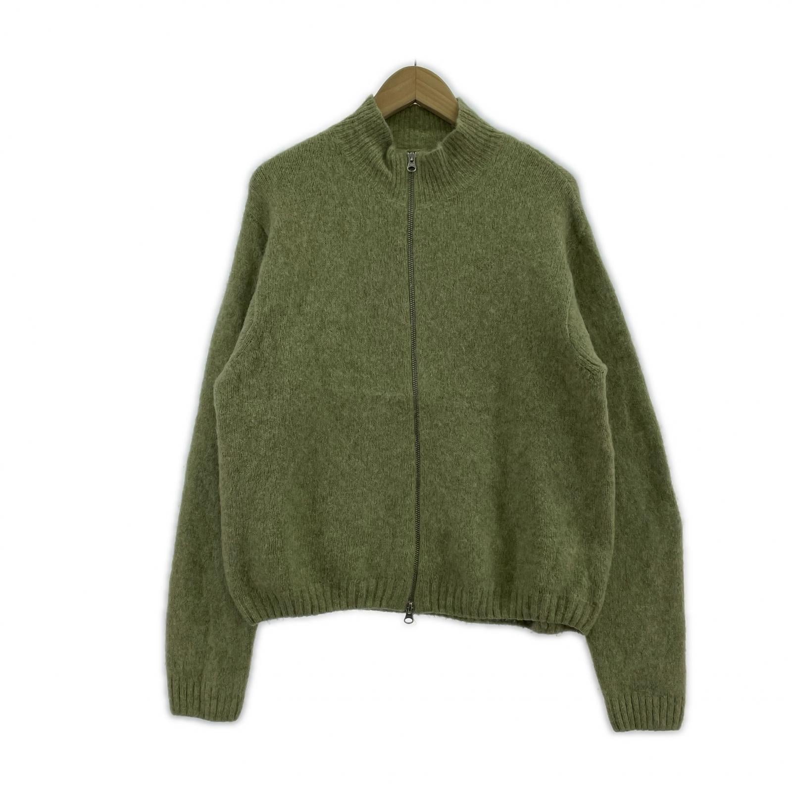 ジャケット STUSSY FULL ZIP BRUSHED MERINO SWEA 緑 S グリーン