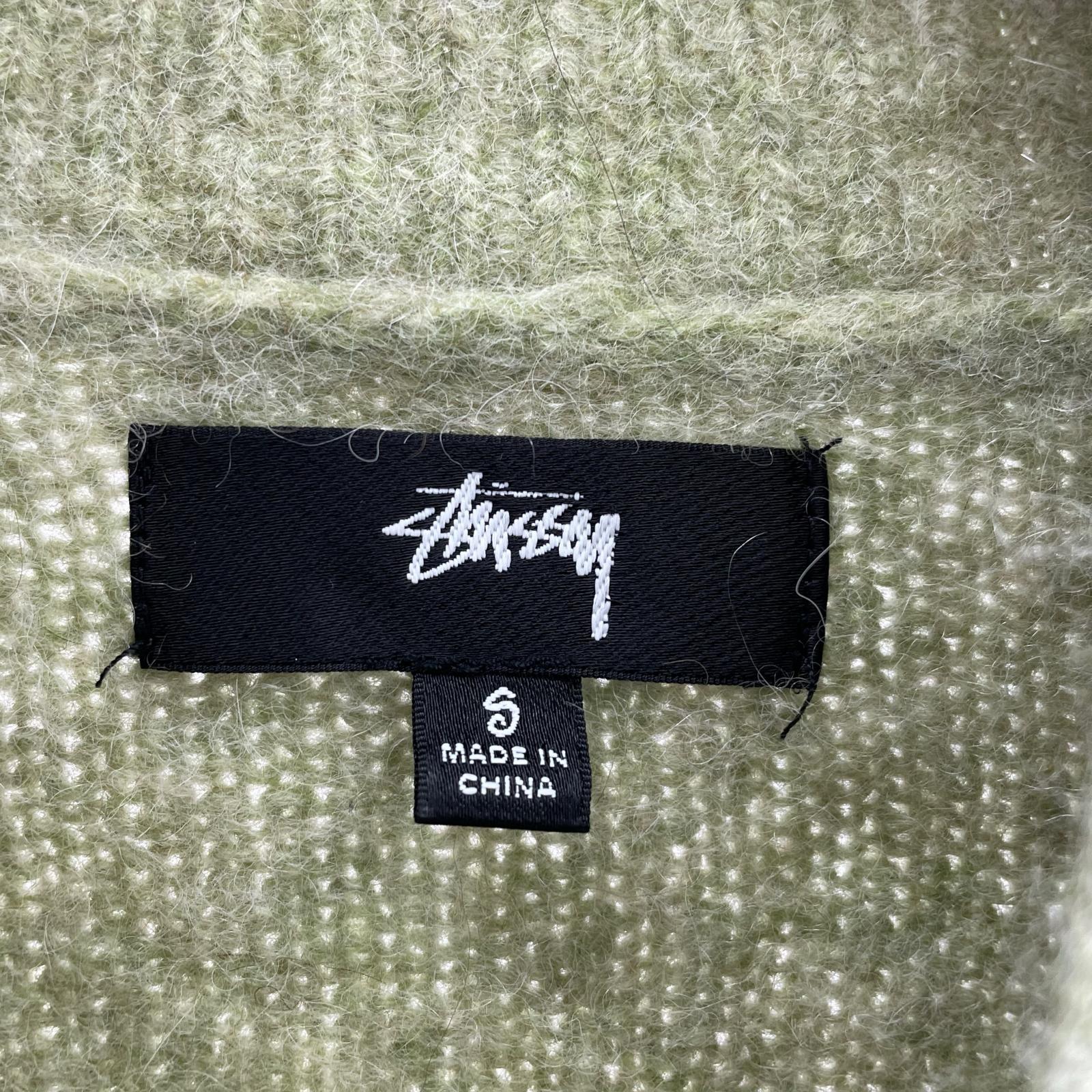 ジャケット STUSSY FULL ZIP BRUSHED MERINO SWEA 緑 S グリーン