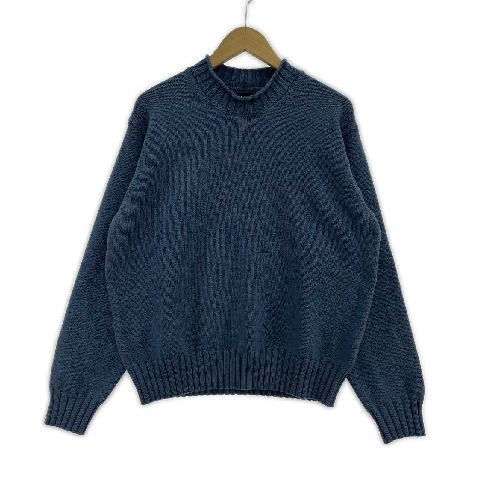 ニット STUSSY SURFMAN MERINO COTTON SWEATER 青 S ブルー