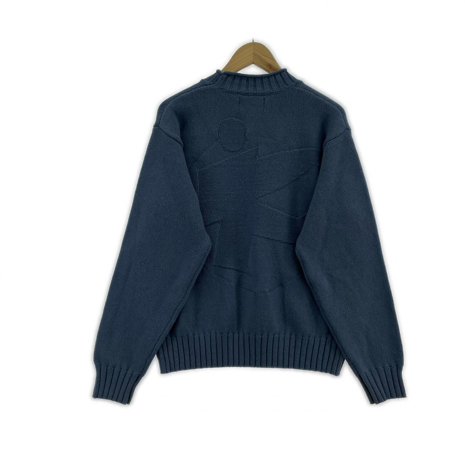 ニット STUSSY SURFMAN MERINO COTTON SWEATER 青 S ブルー