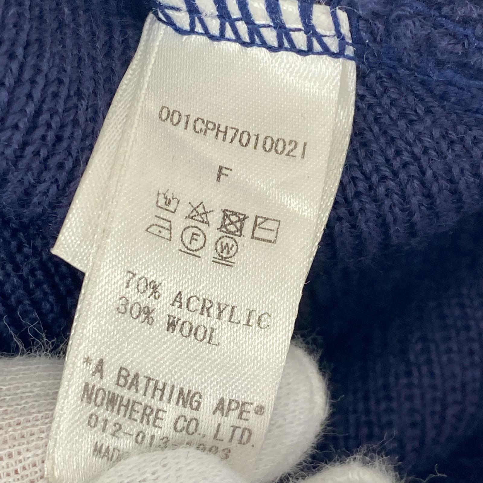 ニットキャップ A BATHING APE ニットキャップ ネイビー