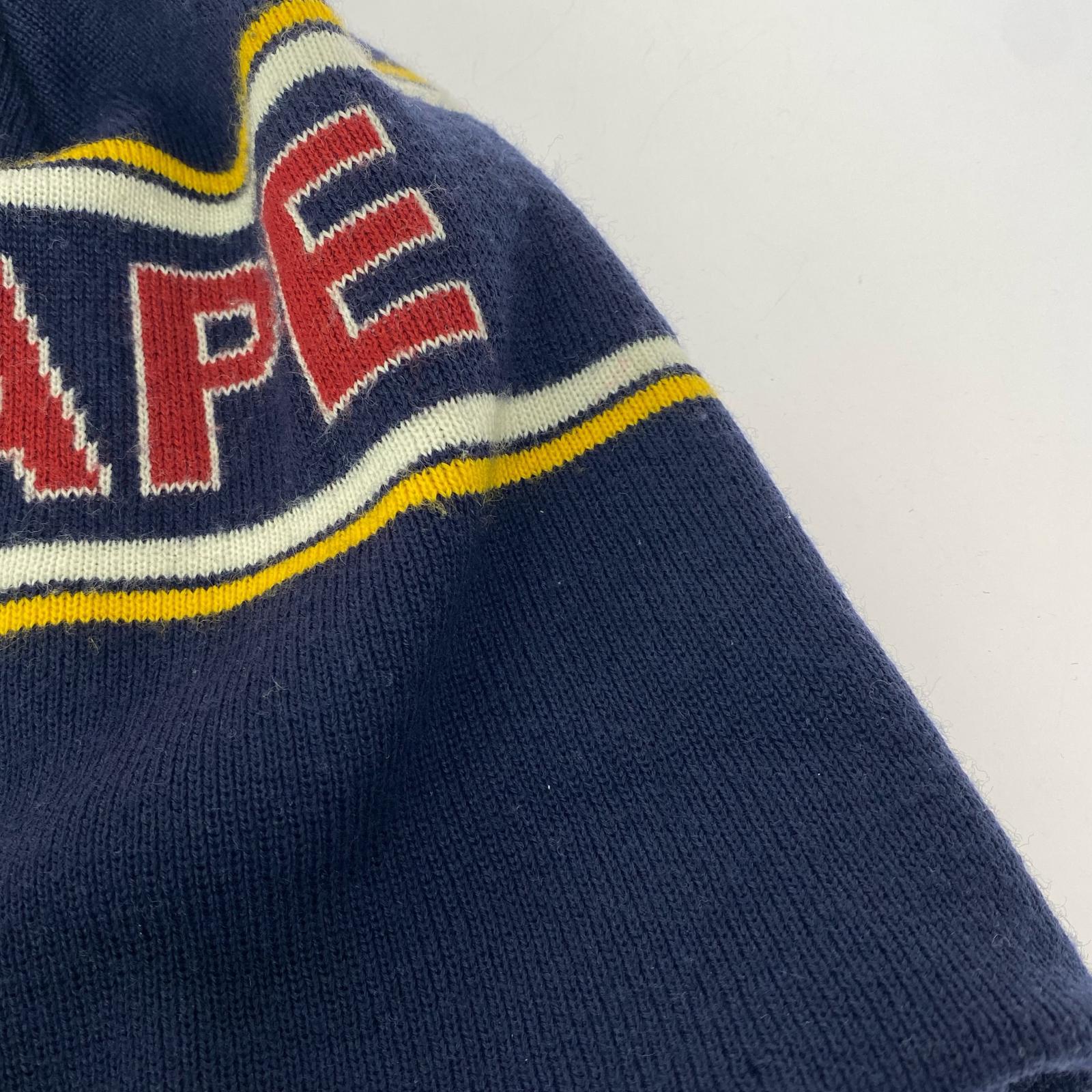 ニットキャップ A BATHING APE ニットキャップ ネイビー