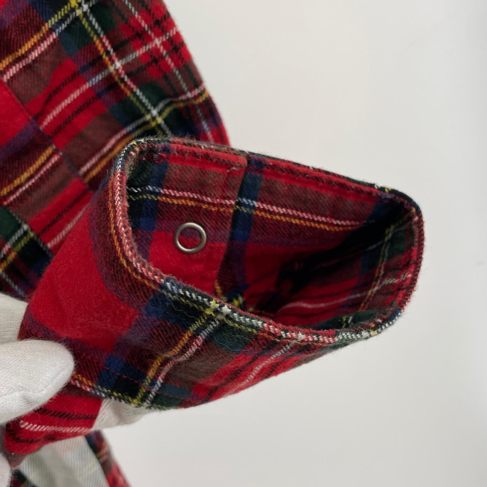 長袖シャツ LINE NEL CHECK SHIRT レッド