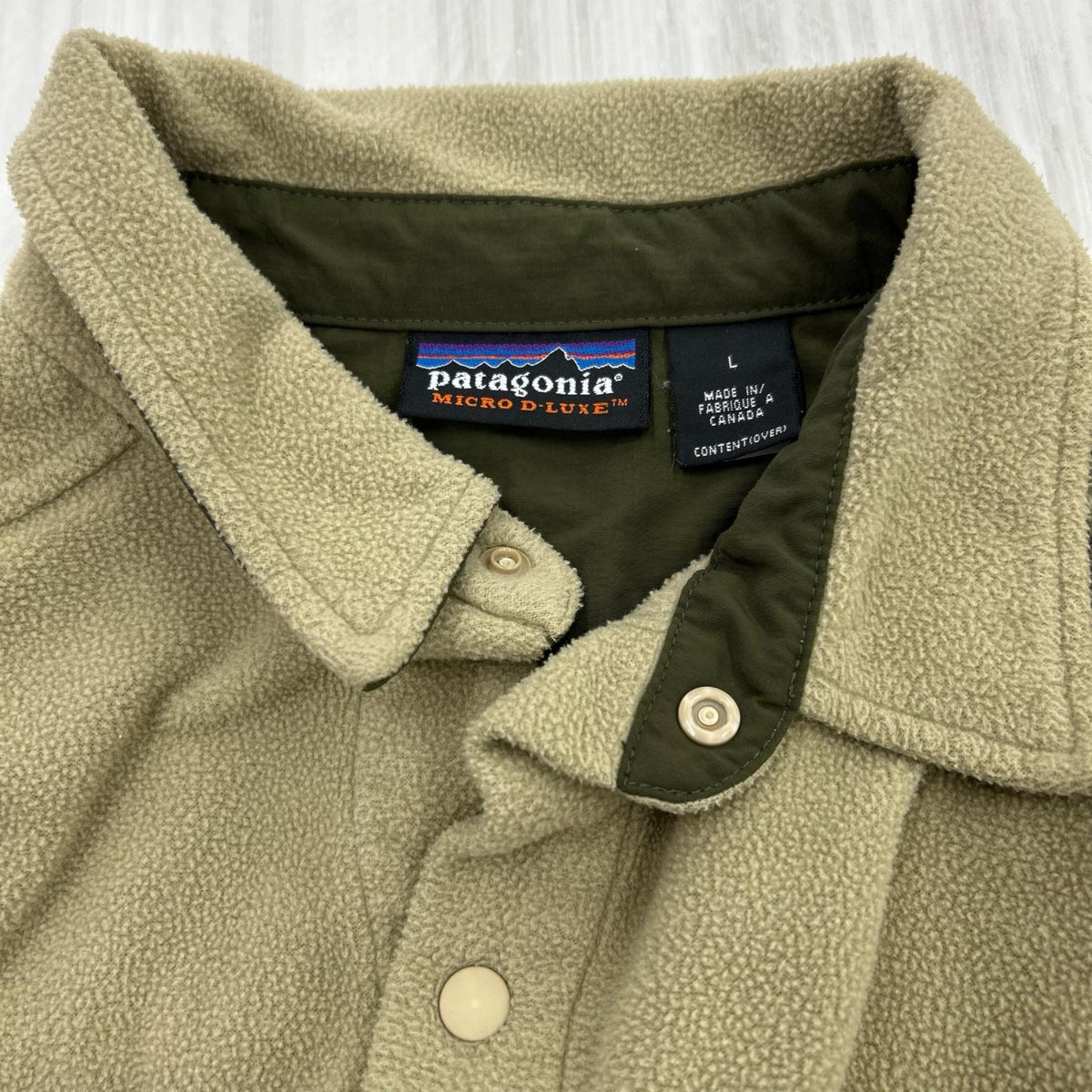 長袖シャツ 00s Made In Canada fleece shirt L L ベージュ