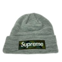 ニットキャップ × new era ボックスロゴ ビーニー カモフラ23FW グレー