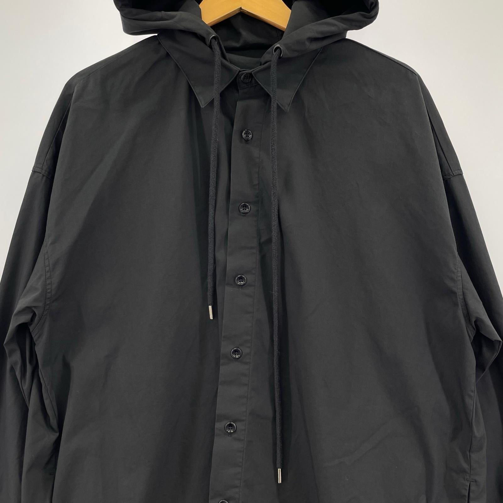 長袖シャツ 19FW HOODED SHIRT 3 ブラック