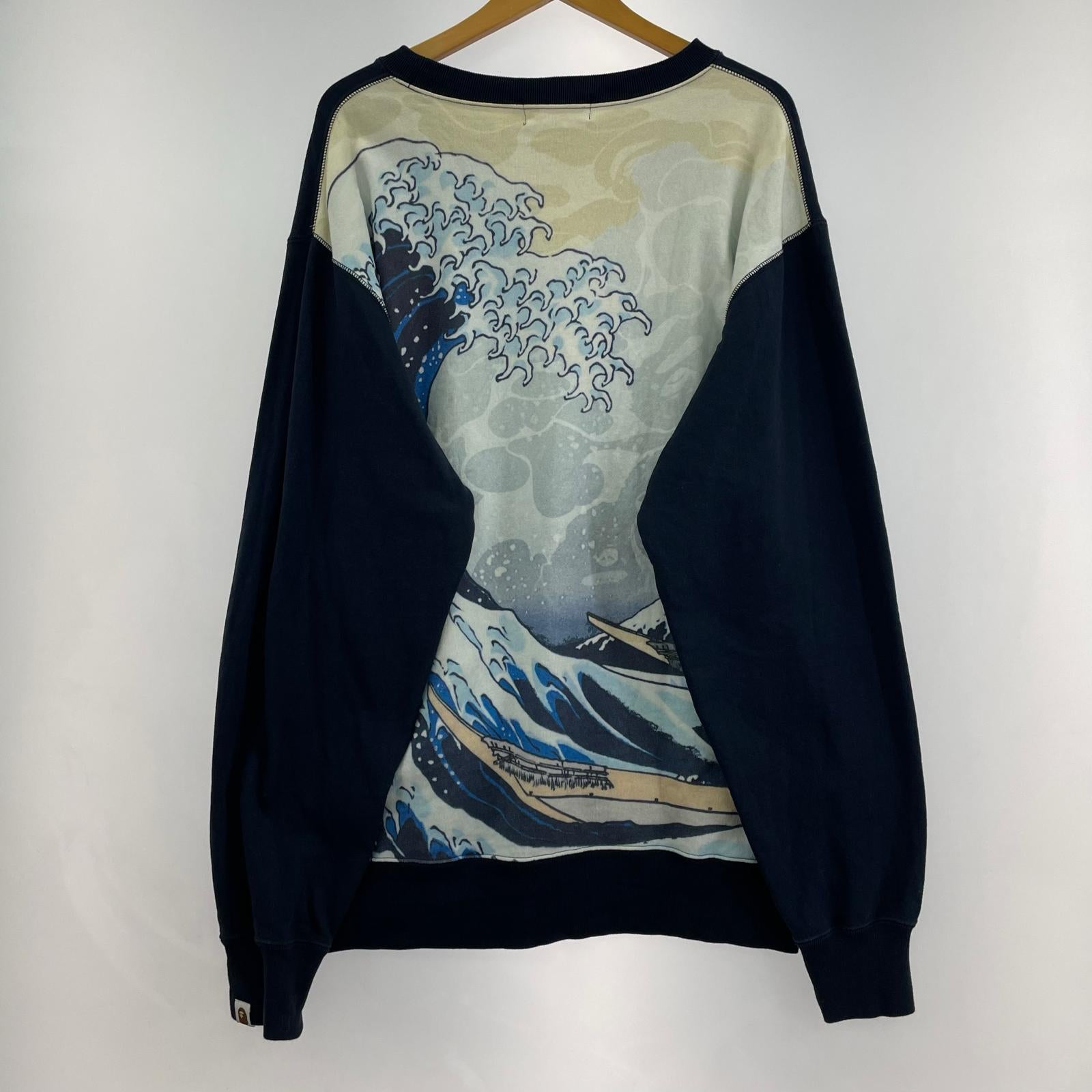 スウェット 浮世絵 2XL ネイビー