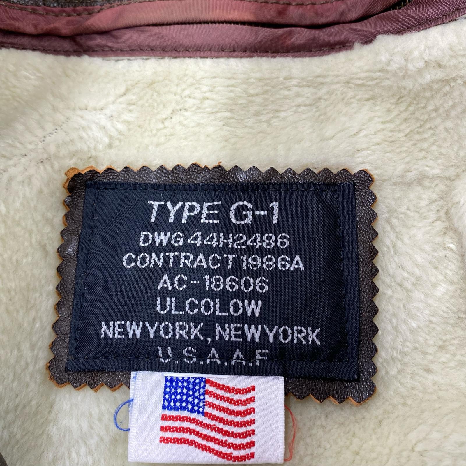 レザージャケット US AIR FORCE 1986年 韓国製 G-1 レザー ジャケット L ブラウン