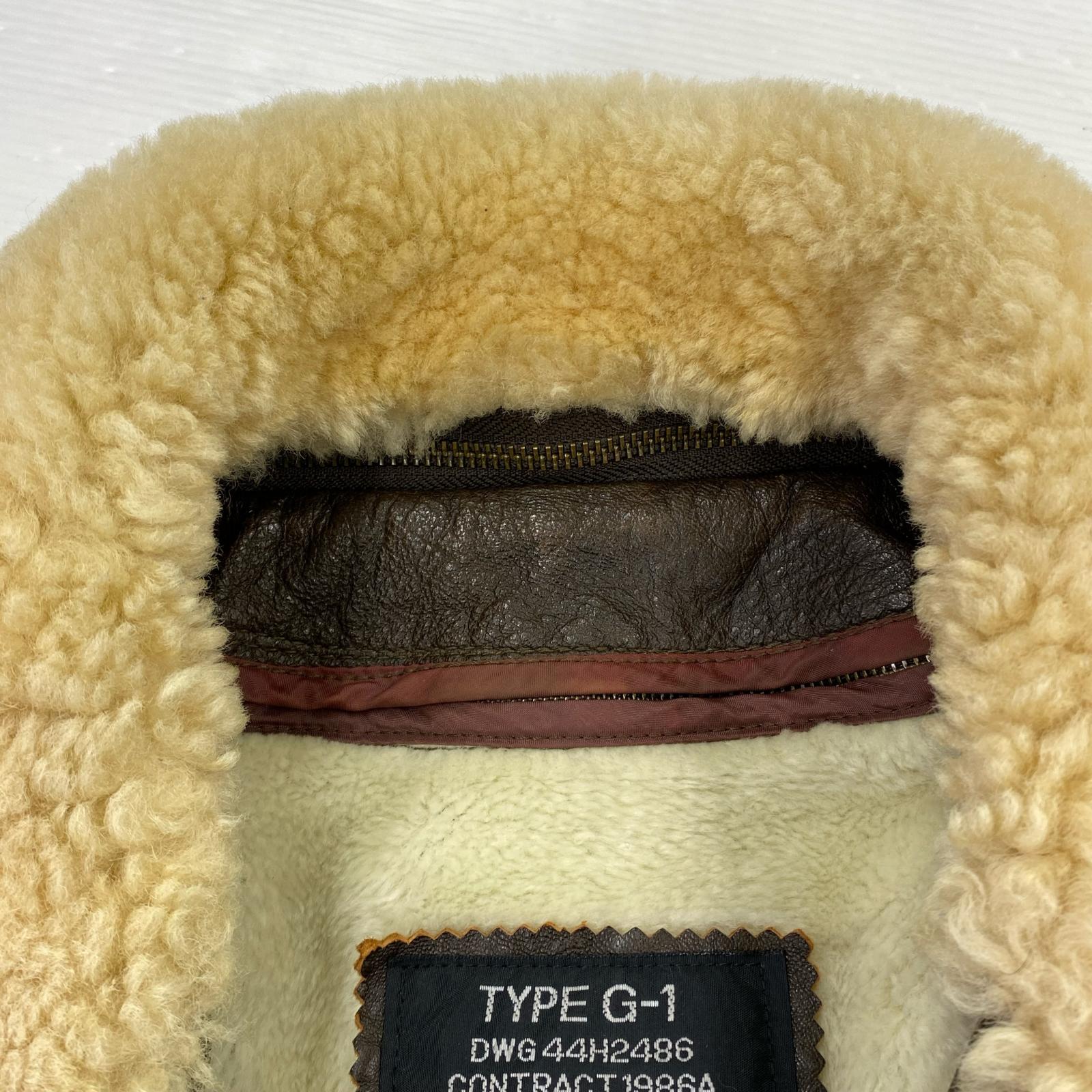 レザージャケット US AIR FORCE 1986年 韓国製 G-1 レザー ジャケット L ブラウン