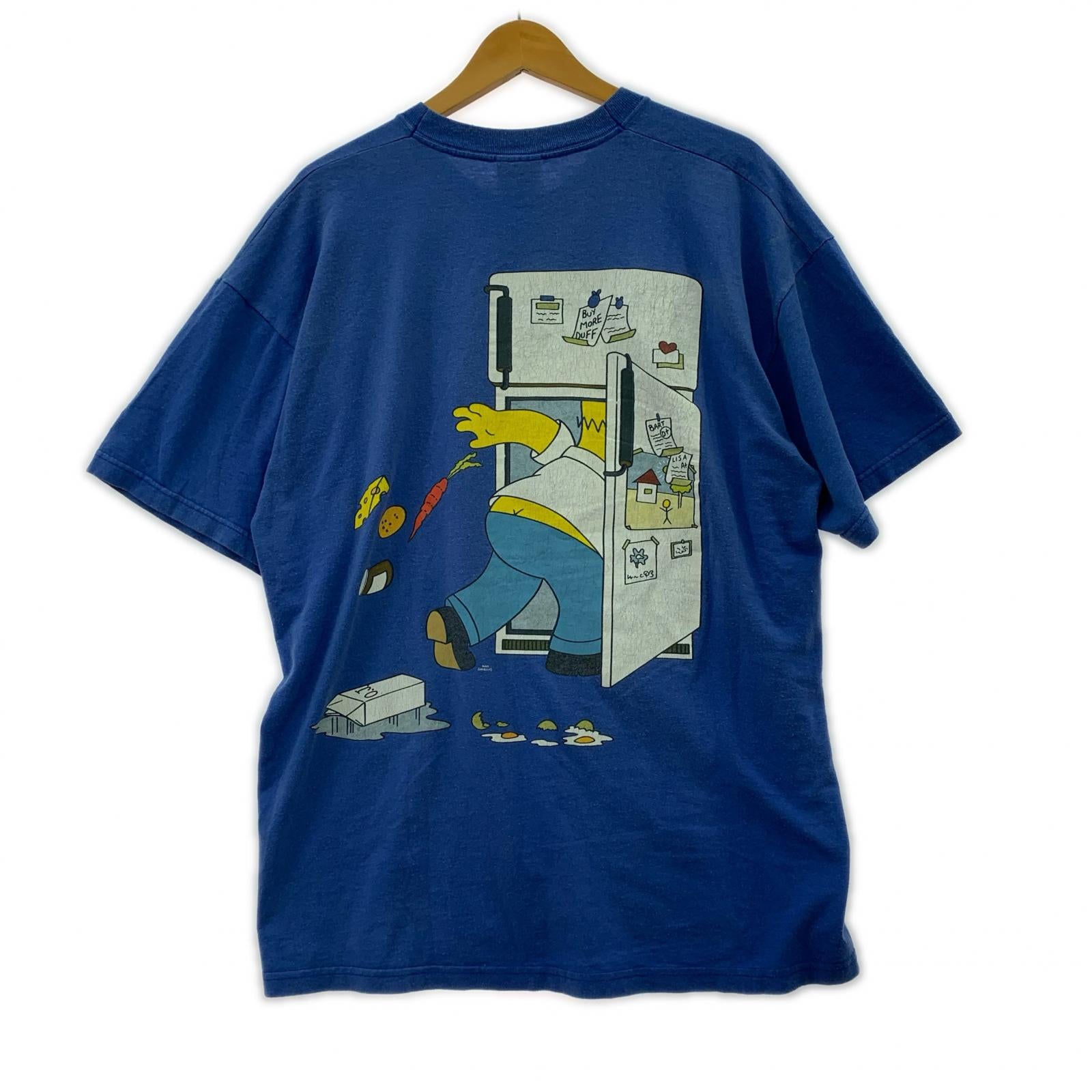 半袖Tシャツ 90s THE SIMPSONS NO MORE DUFF! (XL) 青 ブルー