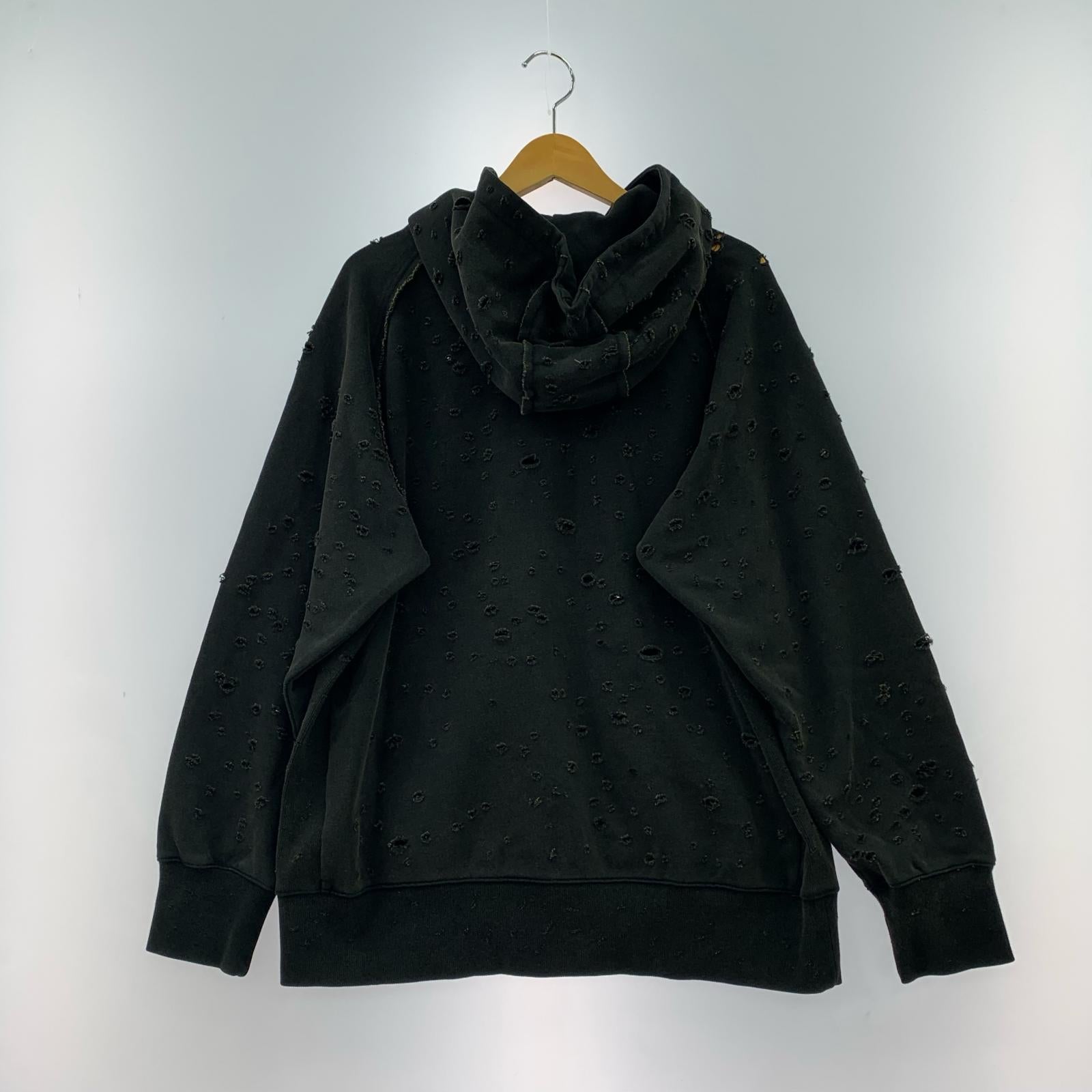 パーカー FAF 25SS Dameged Zip up Hoodie 黒 (XL) ブラック