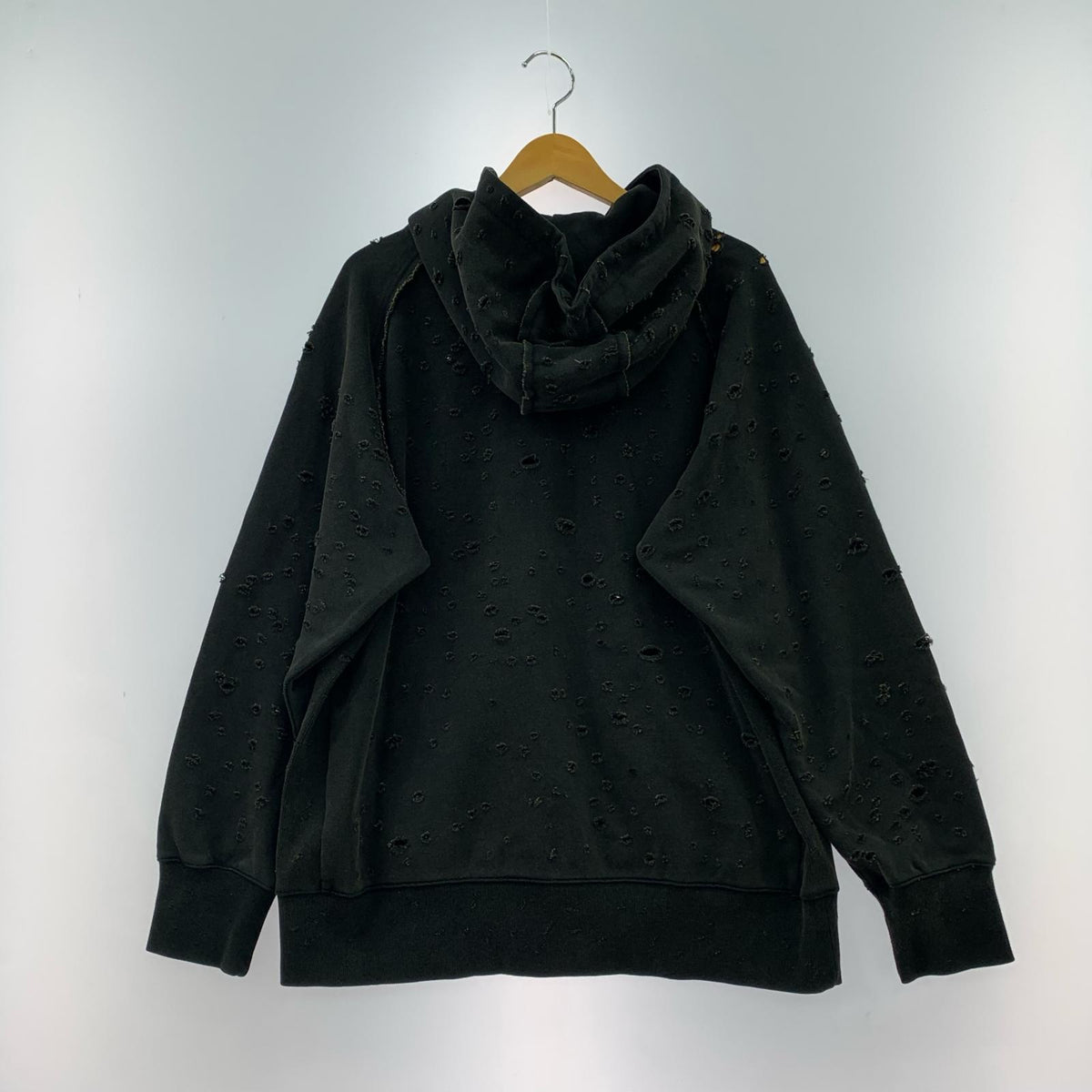 パーカー FAF 25SS Dameged Zip up Hoodie 黒 (XL) ブラック