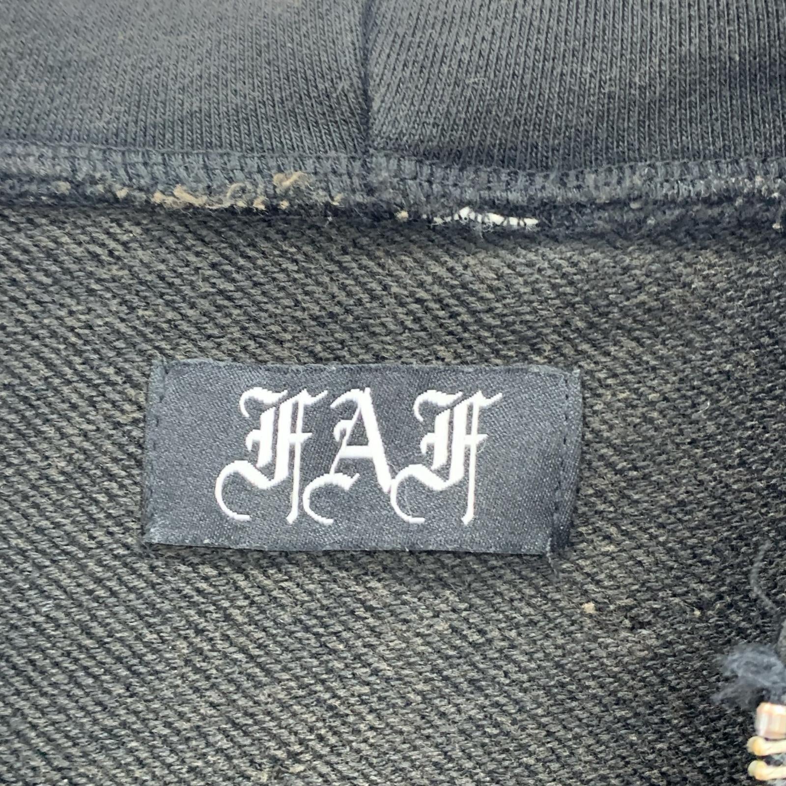 パーカー FAF 25SS Dameged Zip up Hoodie 黒 (XL) ブラック