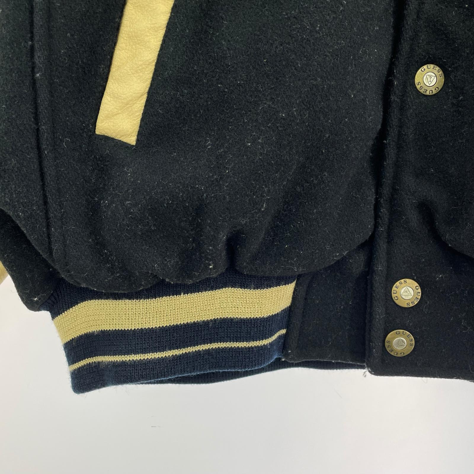 ブルゾン old VARSITY アームレザー 刺繍 スタジャン S 黒 ベージュ S ブラック