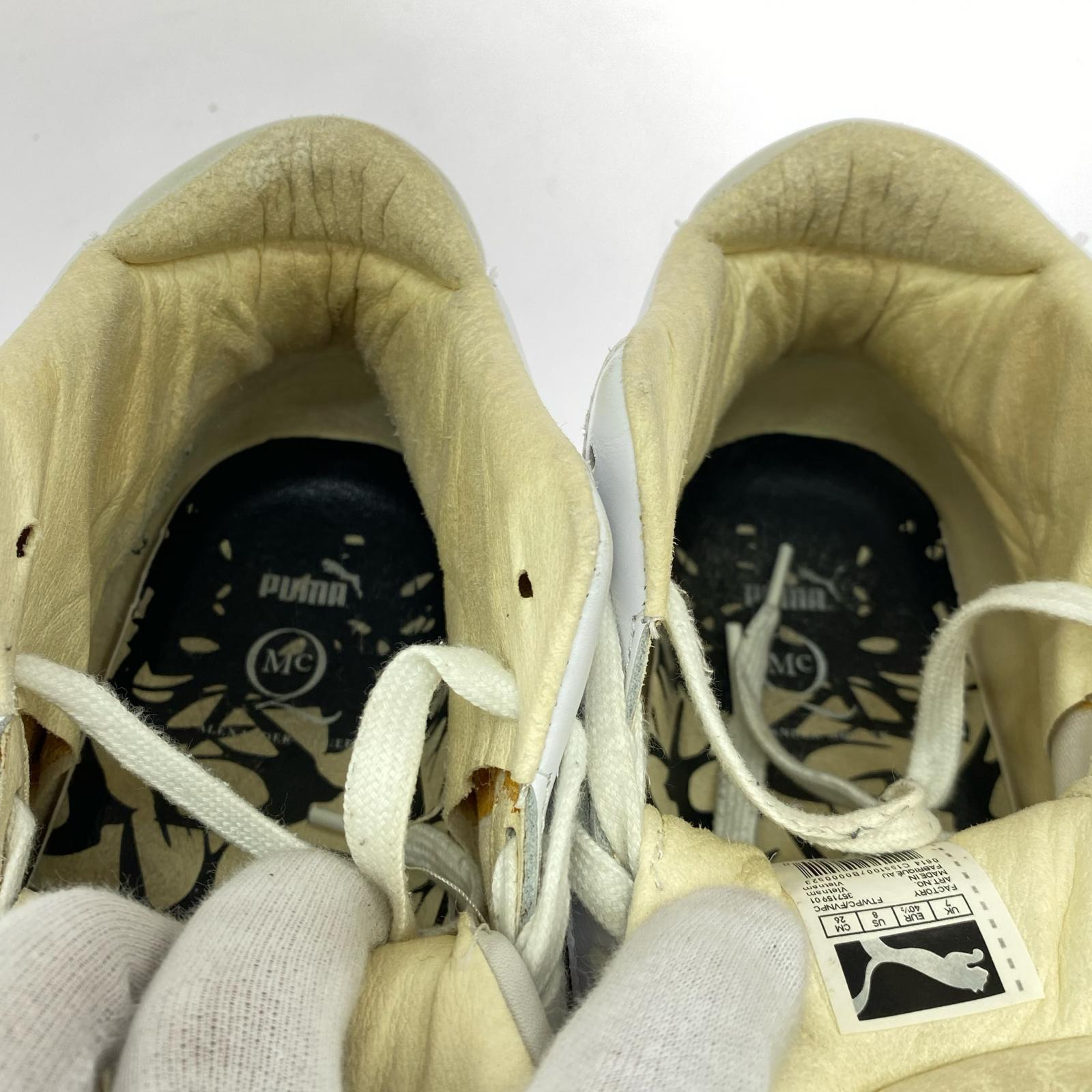 スニーカー ×Alexander McQueen レザーミッド26cm 白 26cm (US8 UK7 1/2 EU42) ホワイト