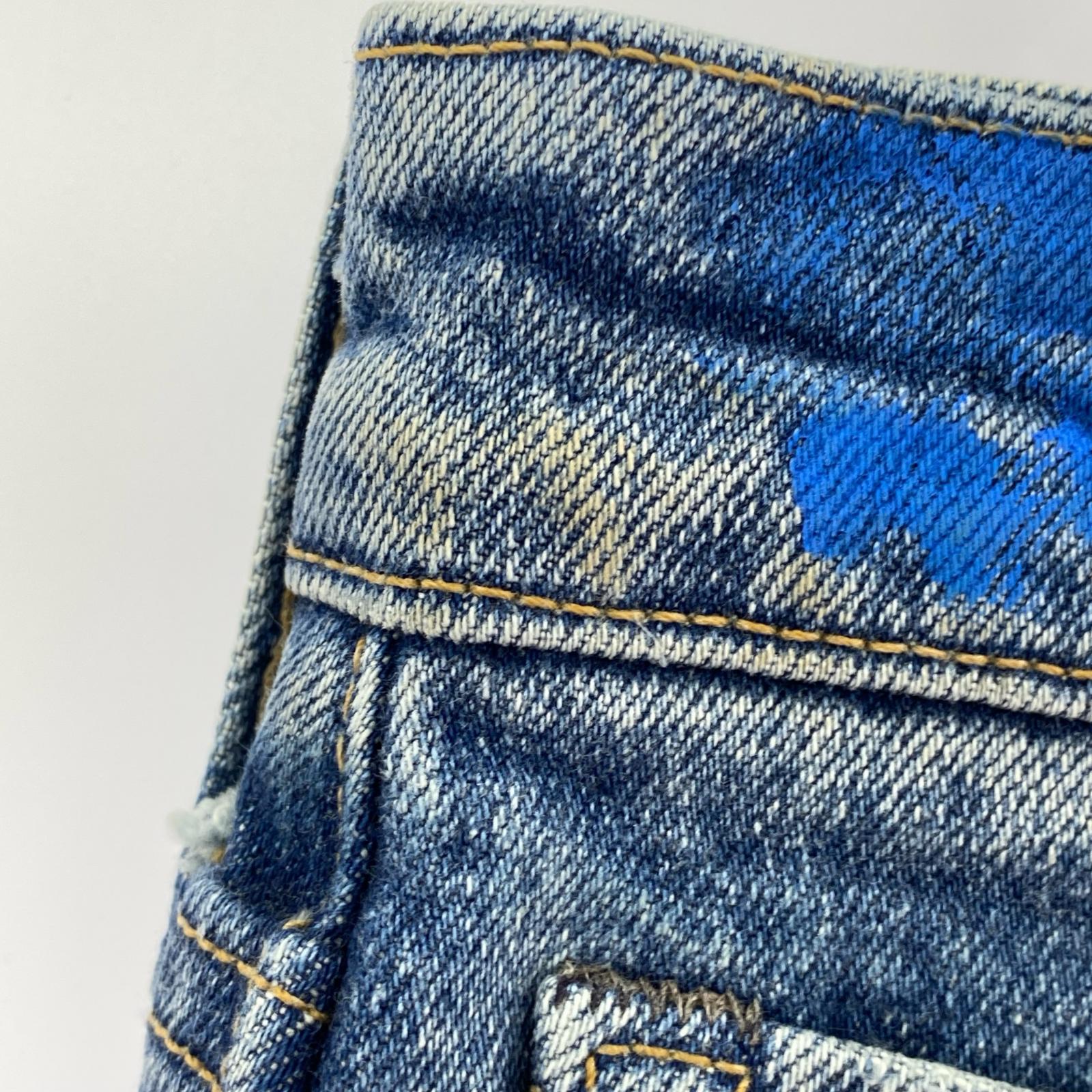 デニムパンツ MADE&CRAFTED 502 ダメージペイント加工(30) 30 ブルー