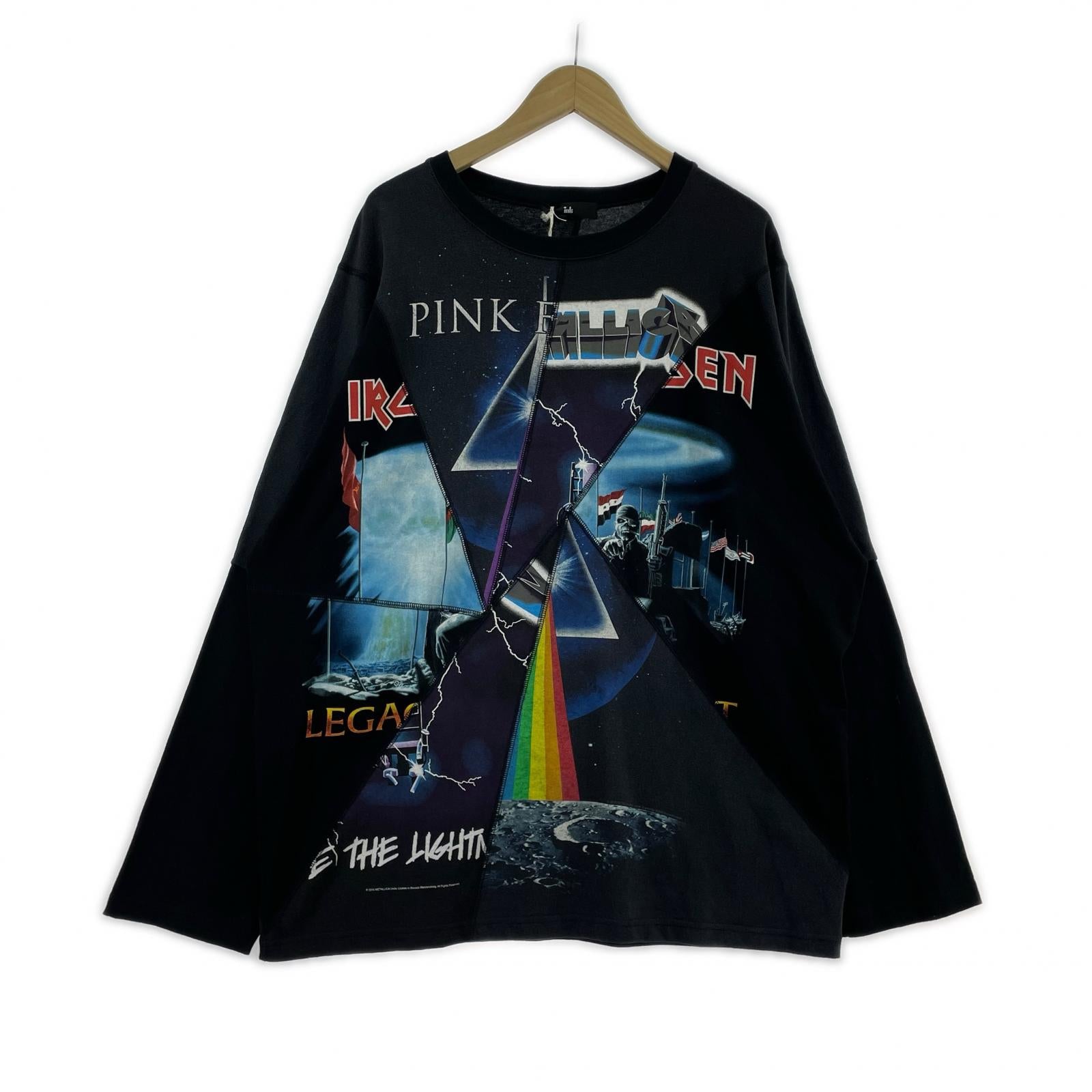 長袖Tシャツ ink リメイクバンドTシャツ タグ付 ブラック