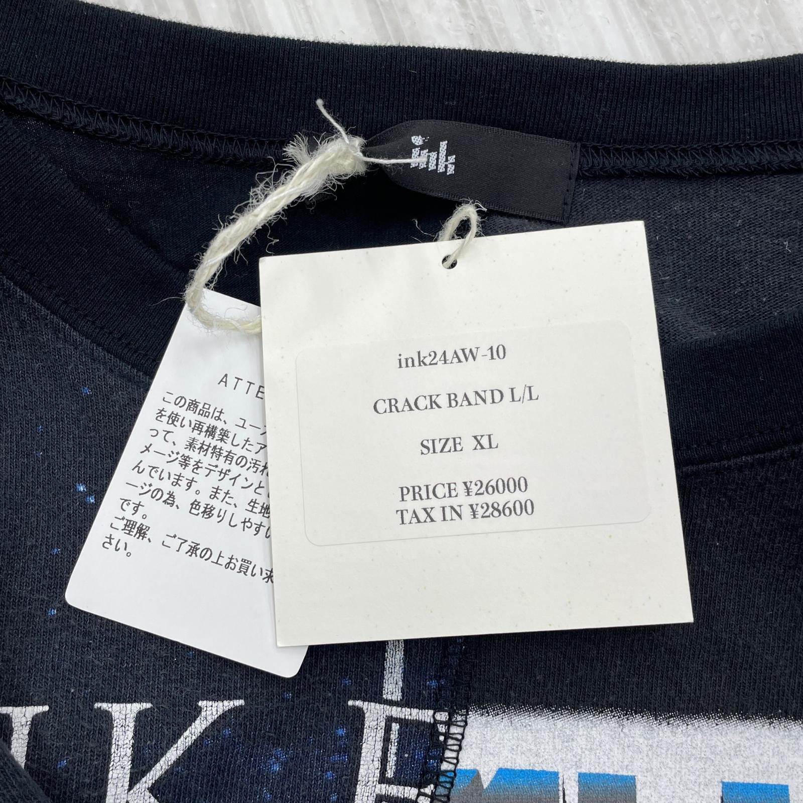 長袖Tシャツ ink リメイクバンドTシャツ タグ付 ブラック